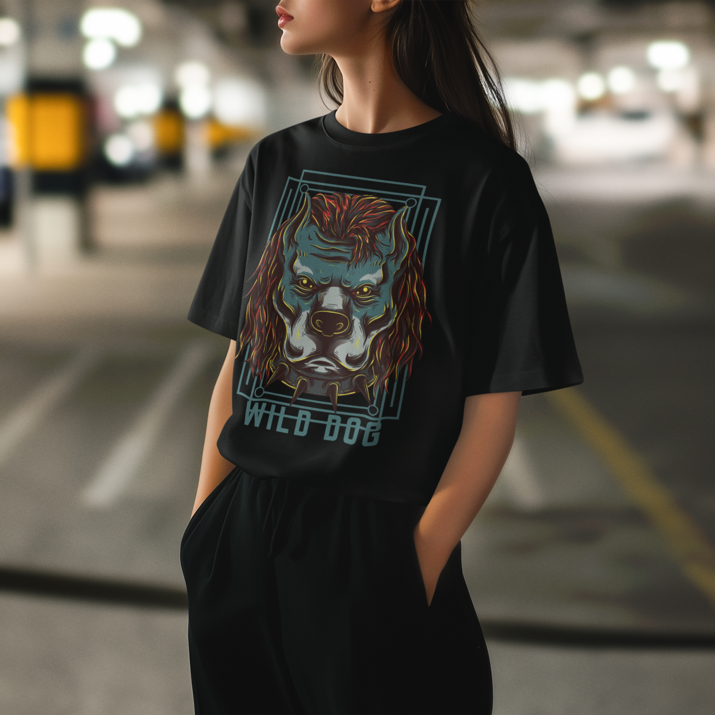 Premium Wild Dog Oversized Graphic T-shirt by YORD