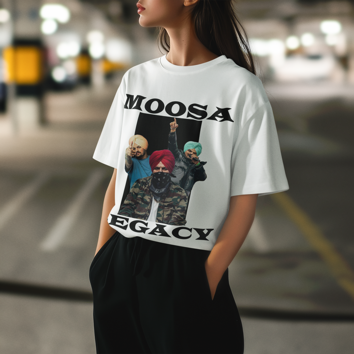 Premium Oversized Moosa Legacy Tribute White T-Shirt