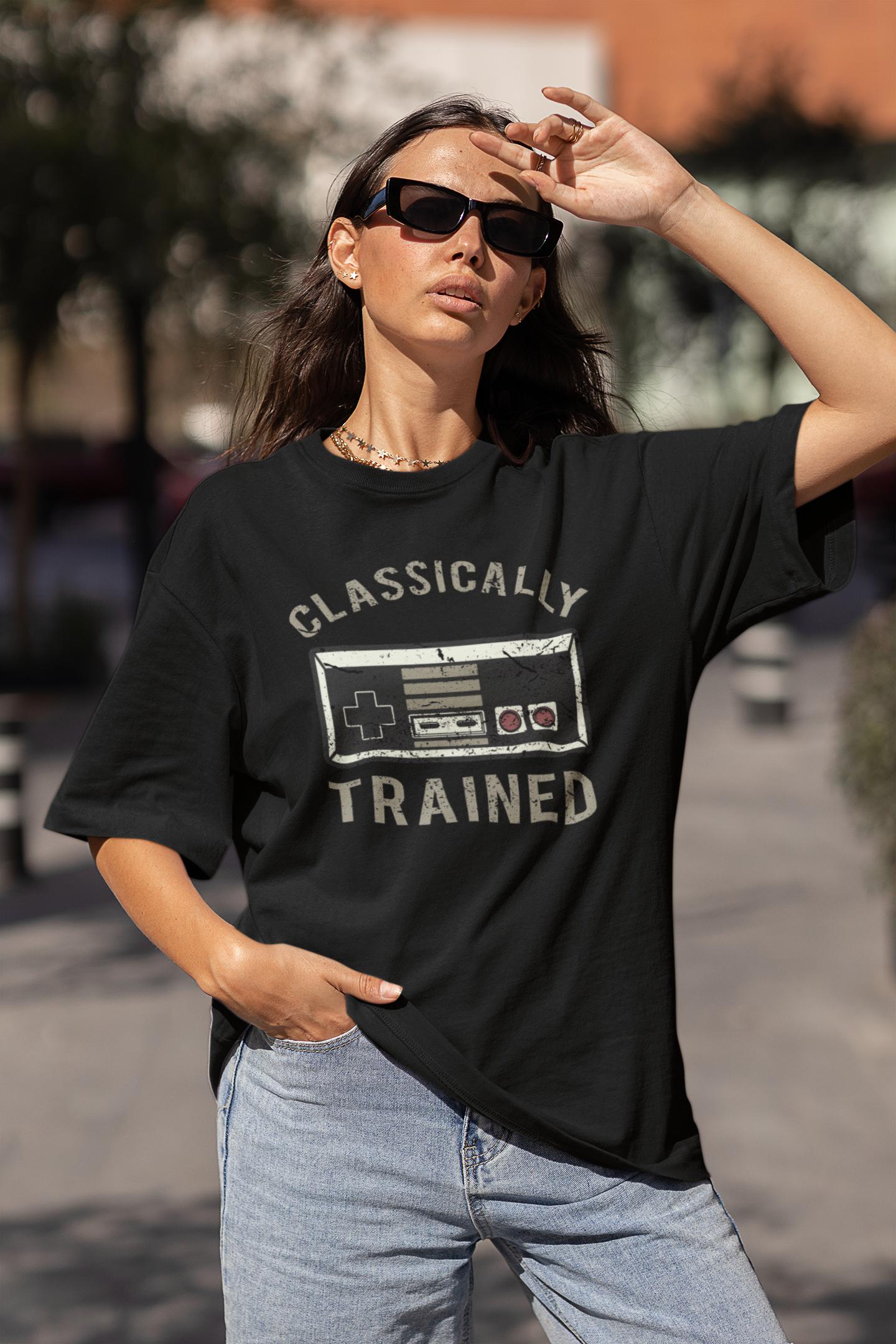 Premium Classically Trained Nintendo Controller Oversized T-shirt