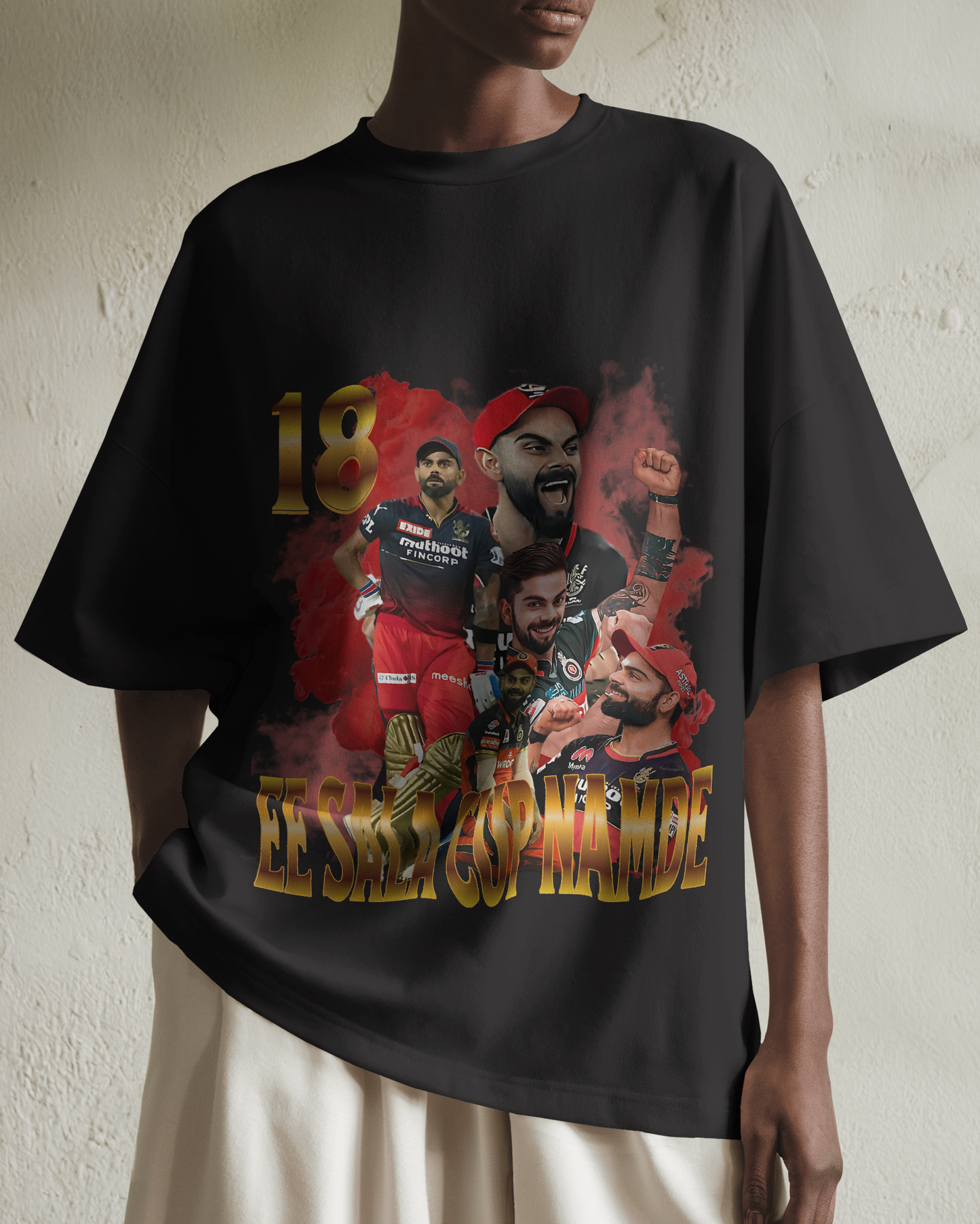 Premium RCB 'EE SALA CUP NAMDE' Oversized Cricket T-shirt