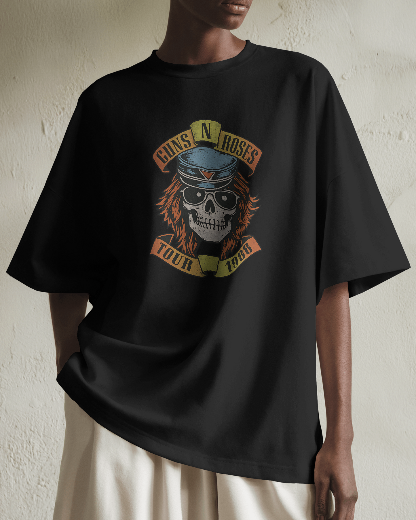 Premium Oversized Guns N' Roses 1988 Tour Skull T-shirt