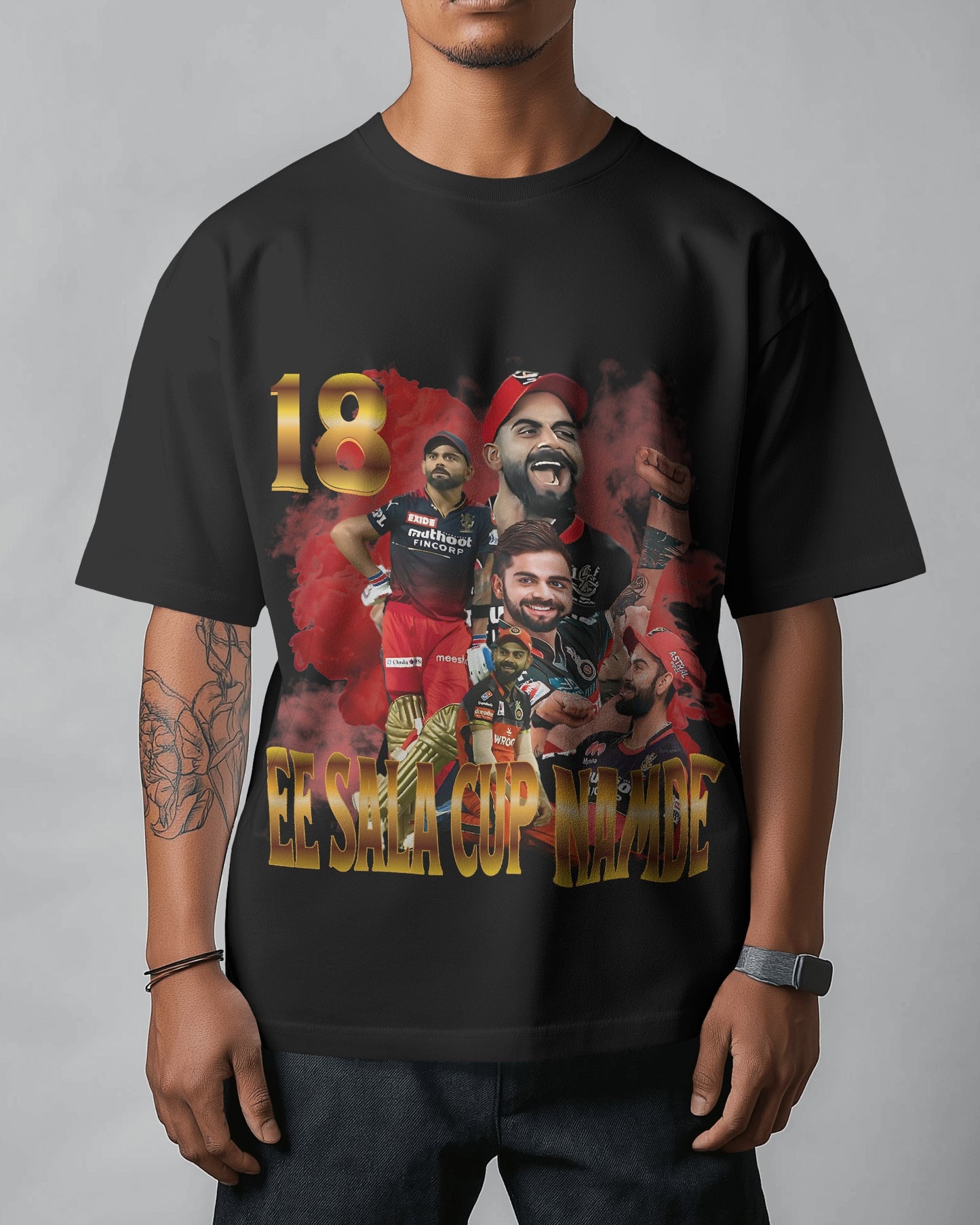 Premium RCB 'EE SALA CUP NAMDE' Oversized Cricket T-shirt