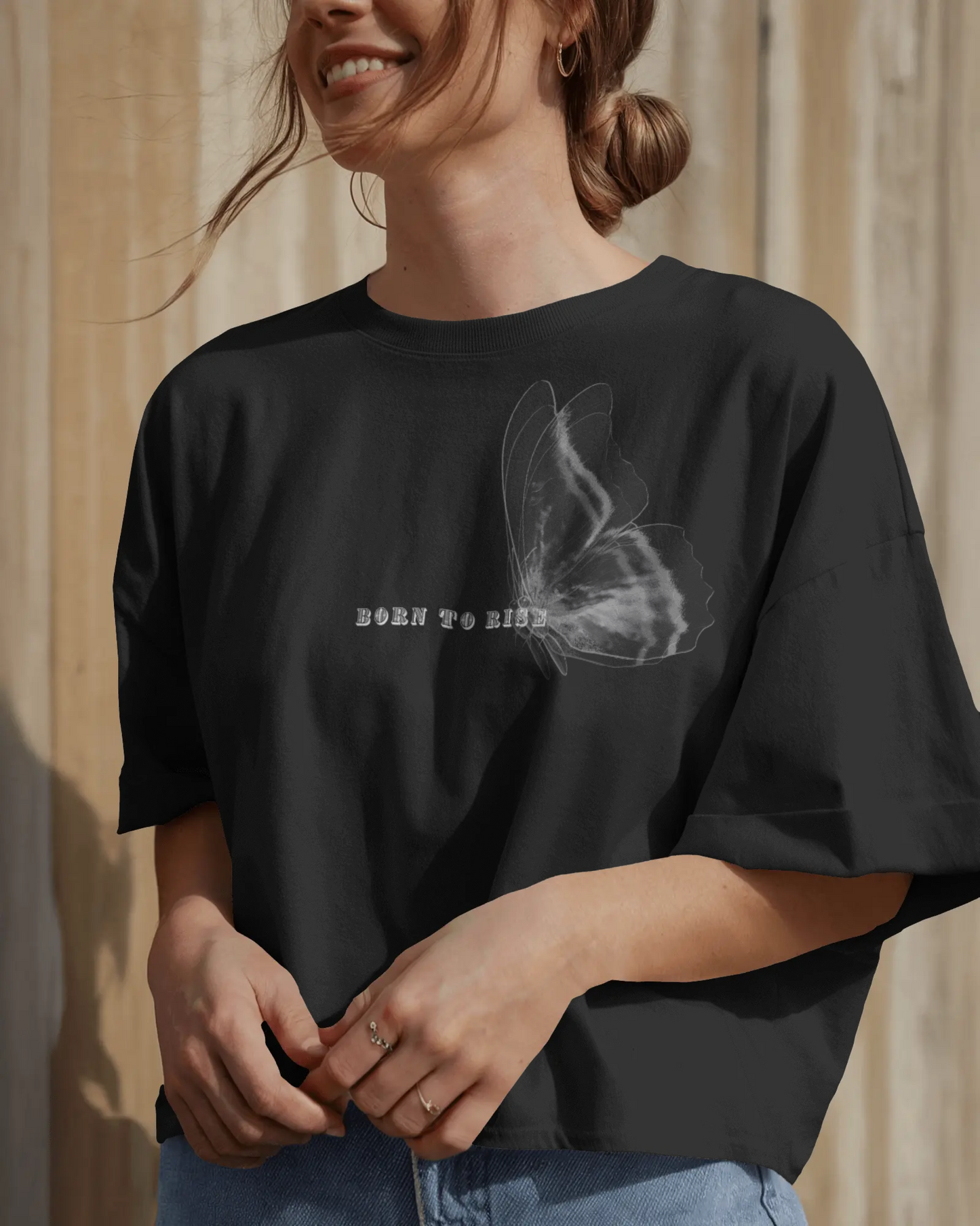Premium Born To Rise Butterfly Oversized T-shirt