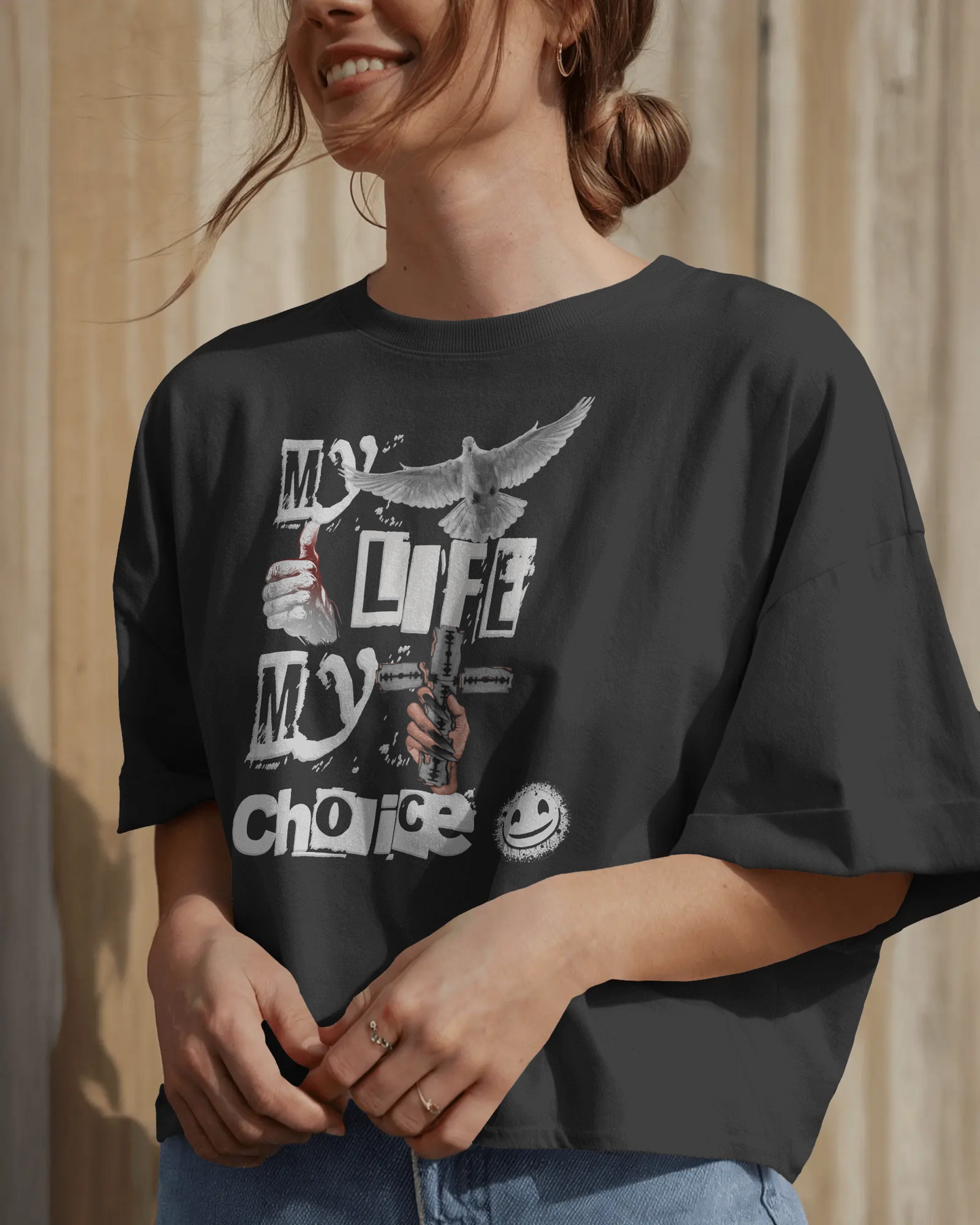 Premium 'My Life My Choice' Oversized Graphic T-shirt