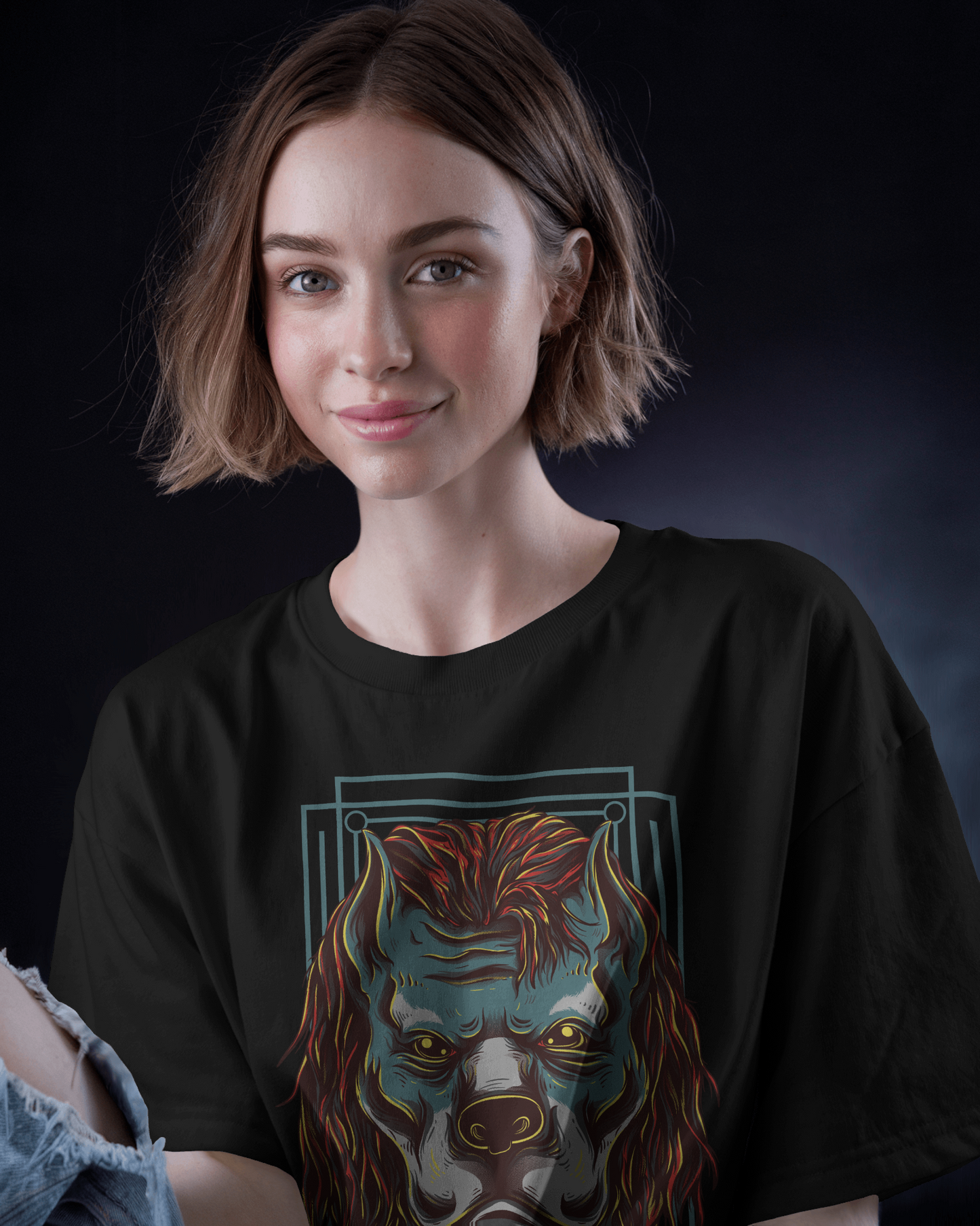 Premium Wild Dog Oversized Graphic T-shirt by YORD