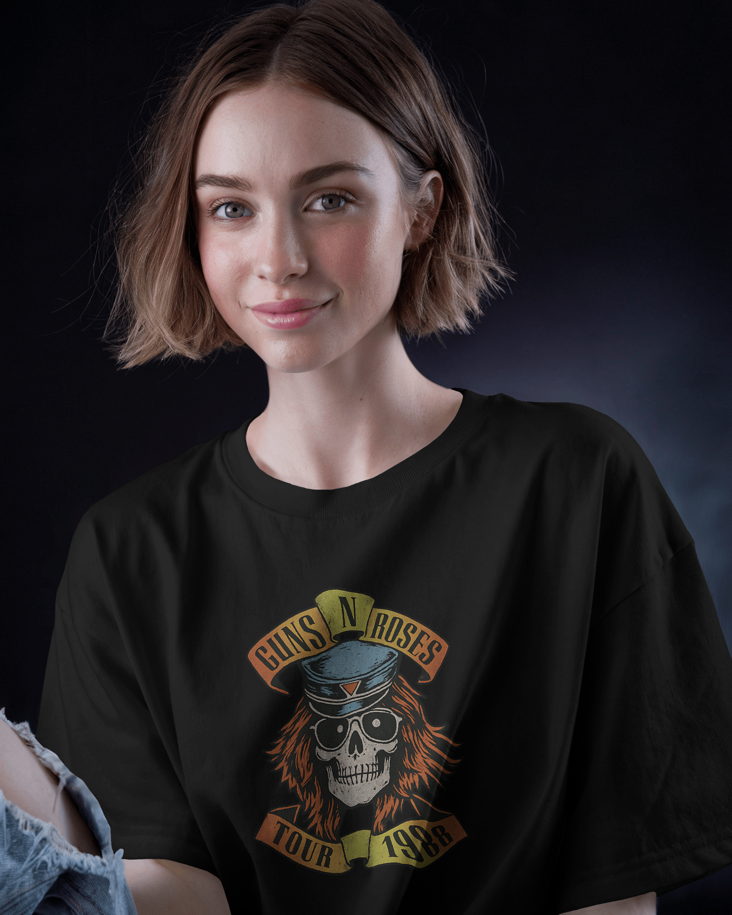 Premium Oversized Guns N' Roses 1988 Tour Skull T-shirt