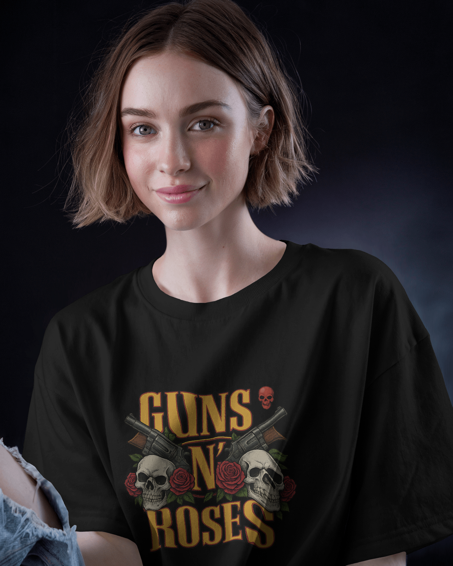 Premium Guns N' Roses Skull & Rose Oversized T-shirt
