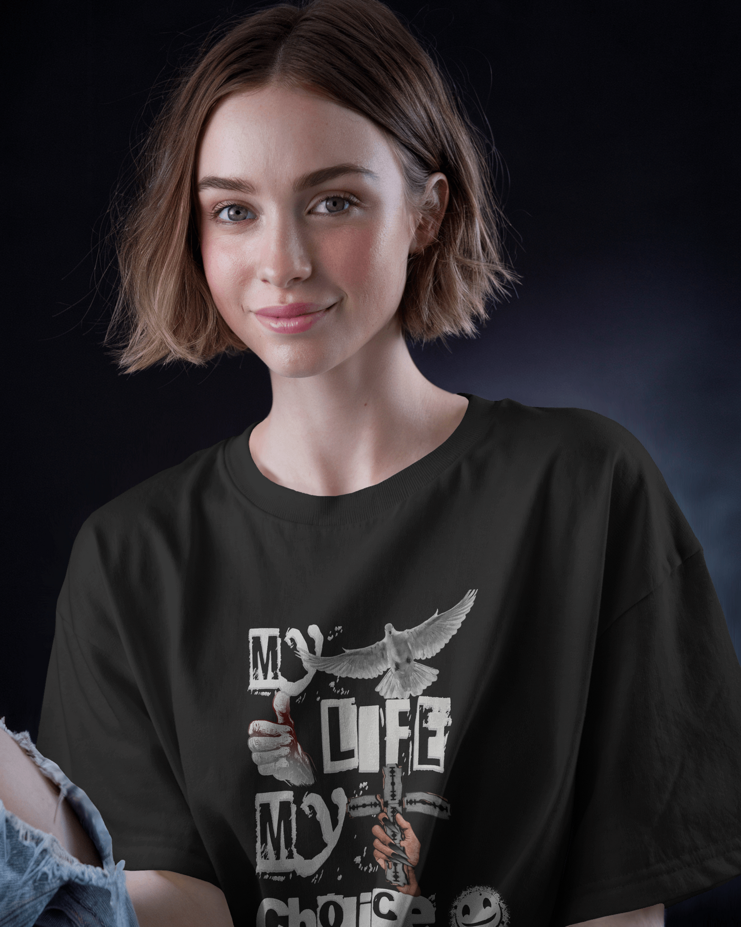 Premium 'My Life My Choice' Oversized Graphic T-shirt