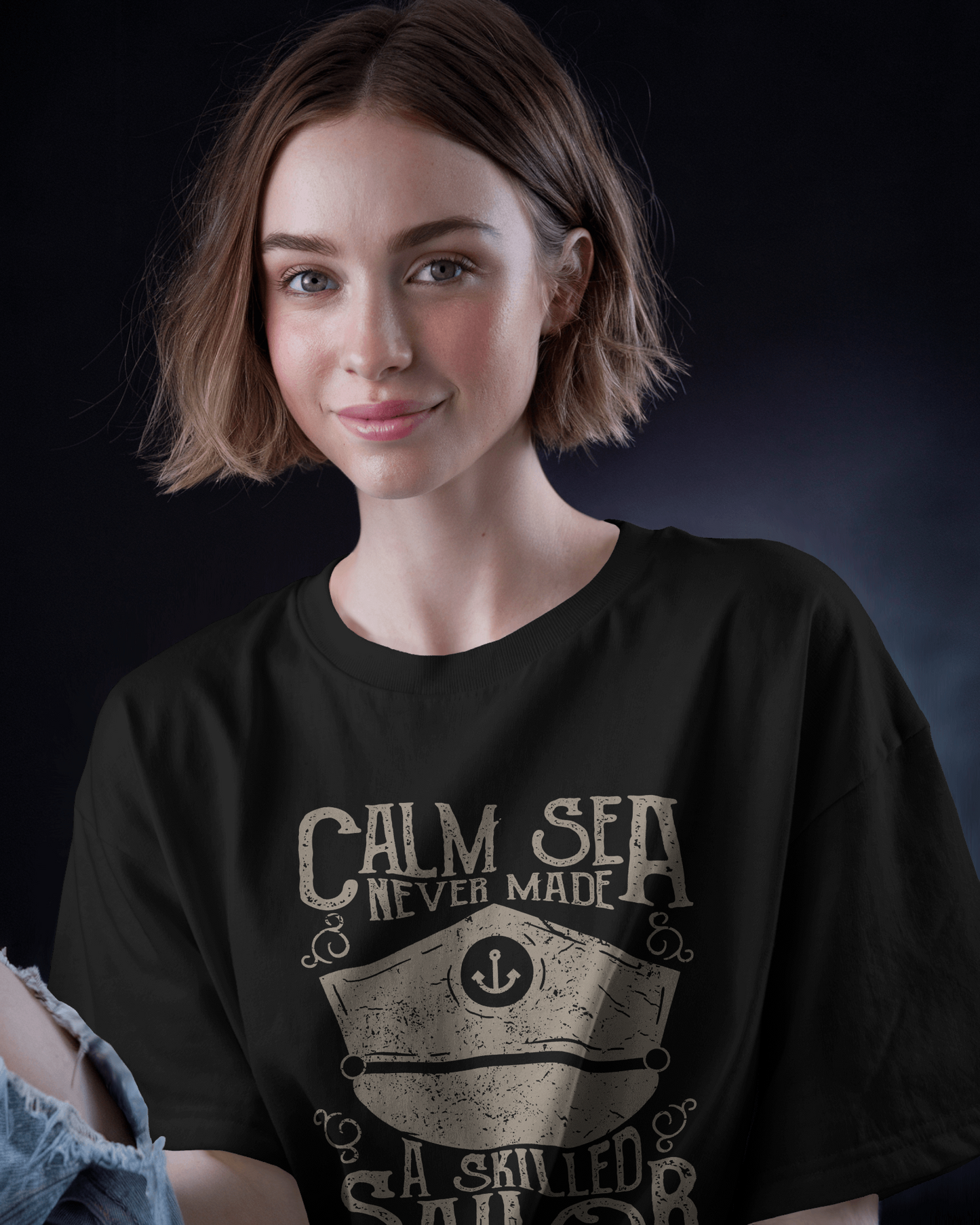 Premium 'Calm Sea Never Made A Skilled Sailor' Oversized T-Shirt