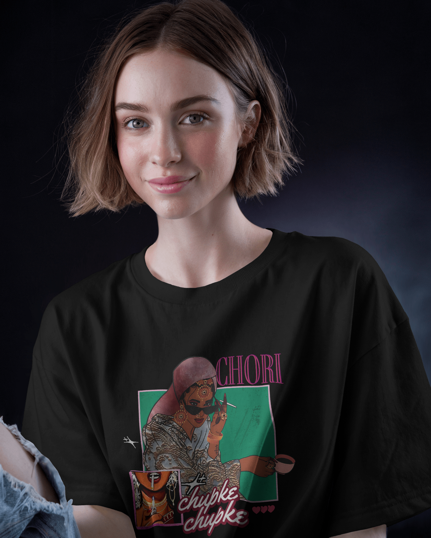 Premium Chori Chupke Chupke Oversized Graphic T-shirt