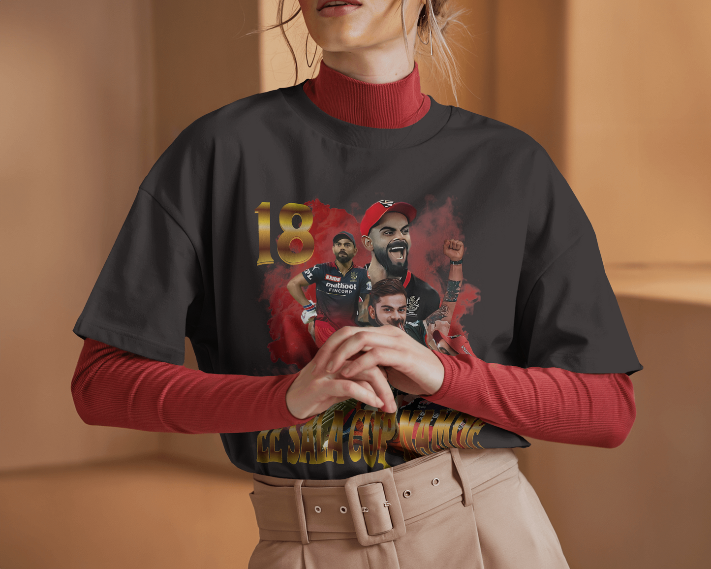 Premium RCB 'EE SALA CUP NAMDE' Oversized Cricket T-shirt