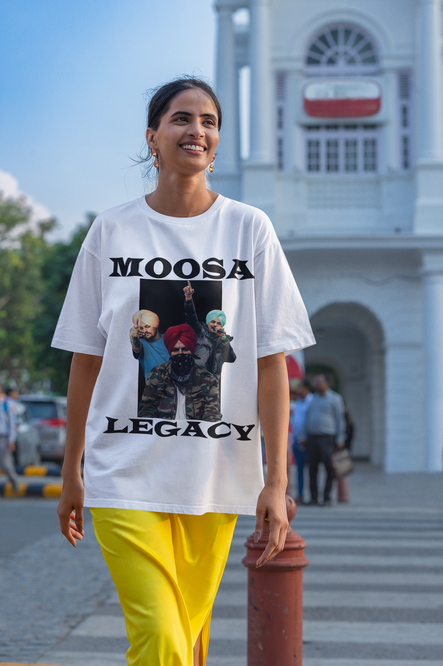 Premium Oversized Moosa Legacy Tribute White T-Shirt