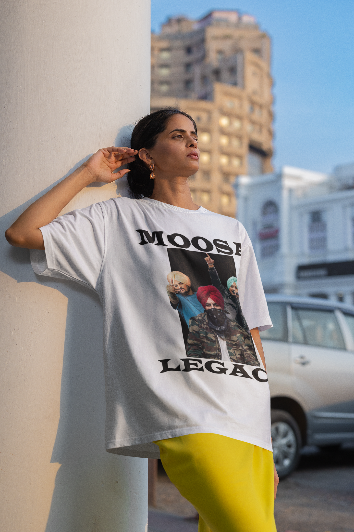 Premium Oversized Moosa Legacy Tribute White T-Shirt