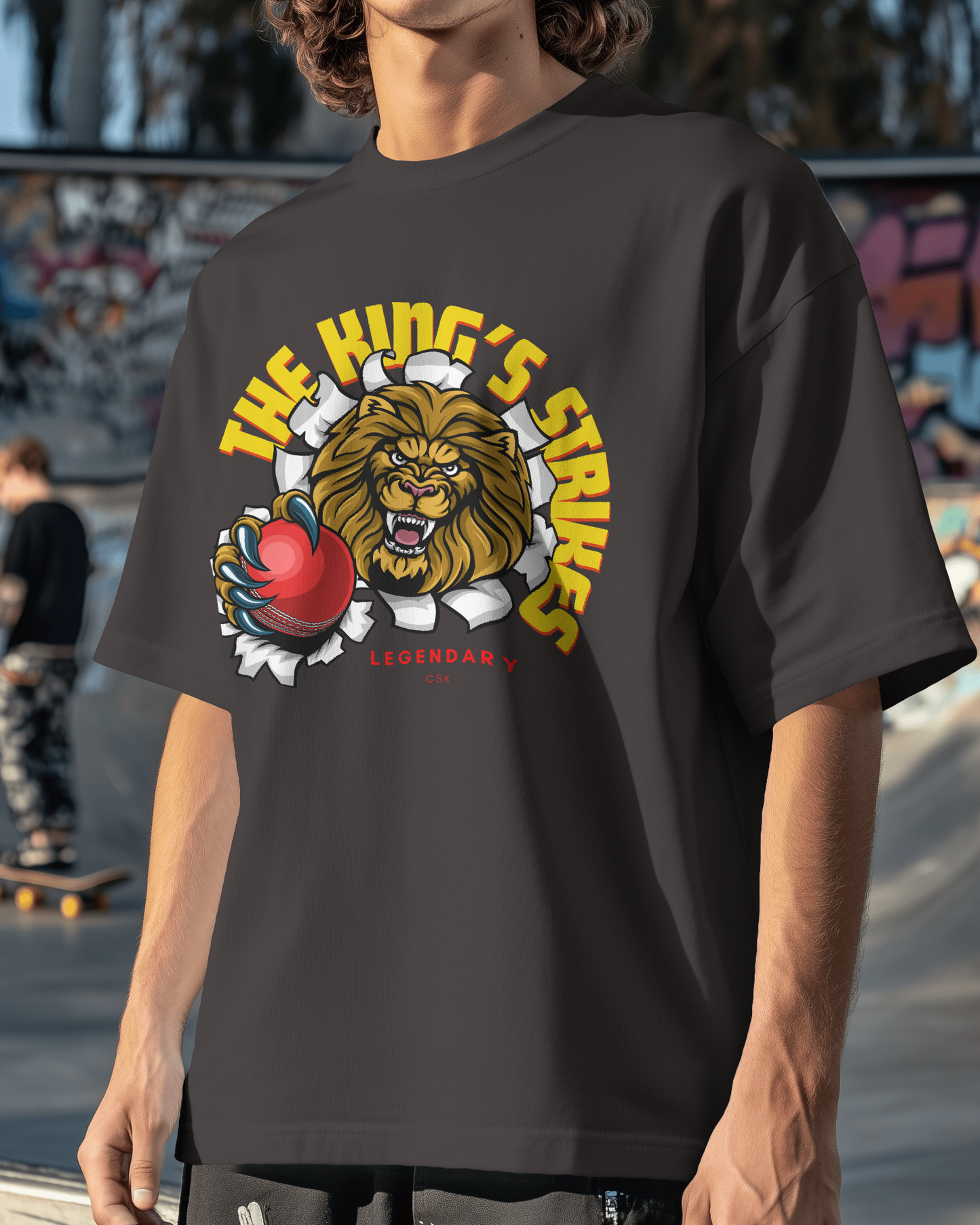 Premium RCB King's Strike Oversized Cricket T-shirt - IPL Edition