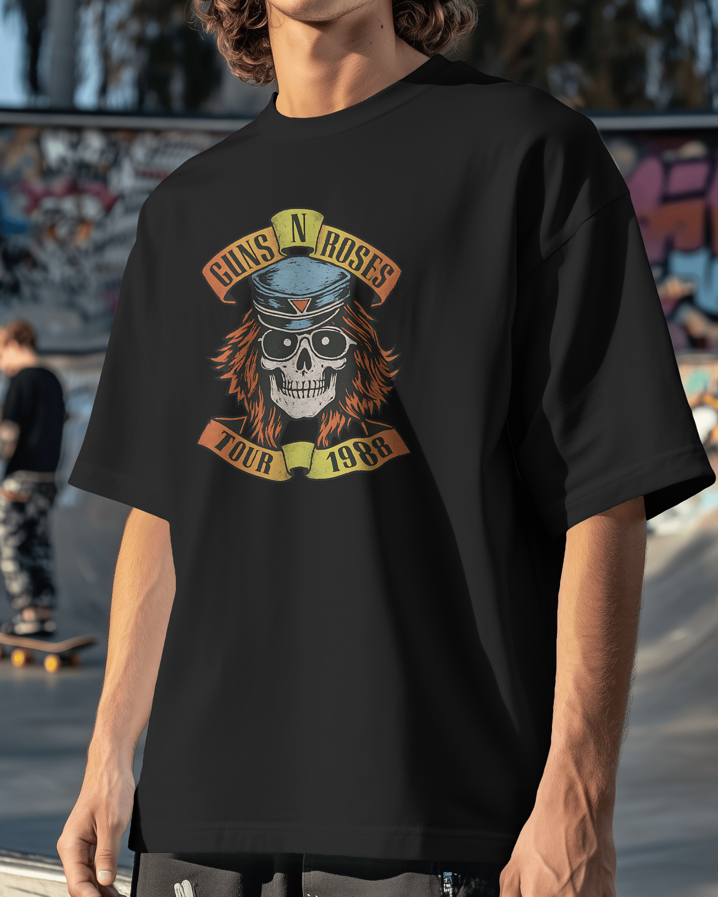 Premium Oversized Guns N' Roses 1988 Tour Skull T-shirt