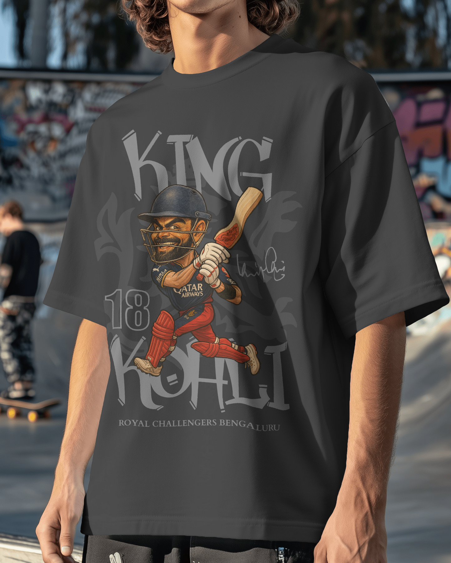Premium RCB King Kohli Oversized Cricket T-shirt | IPL Edition