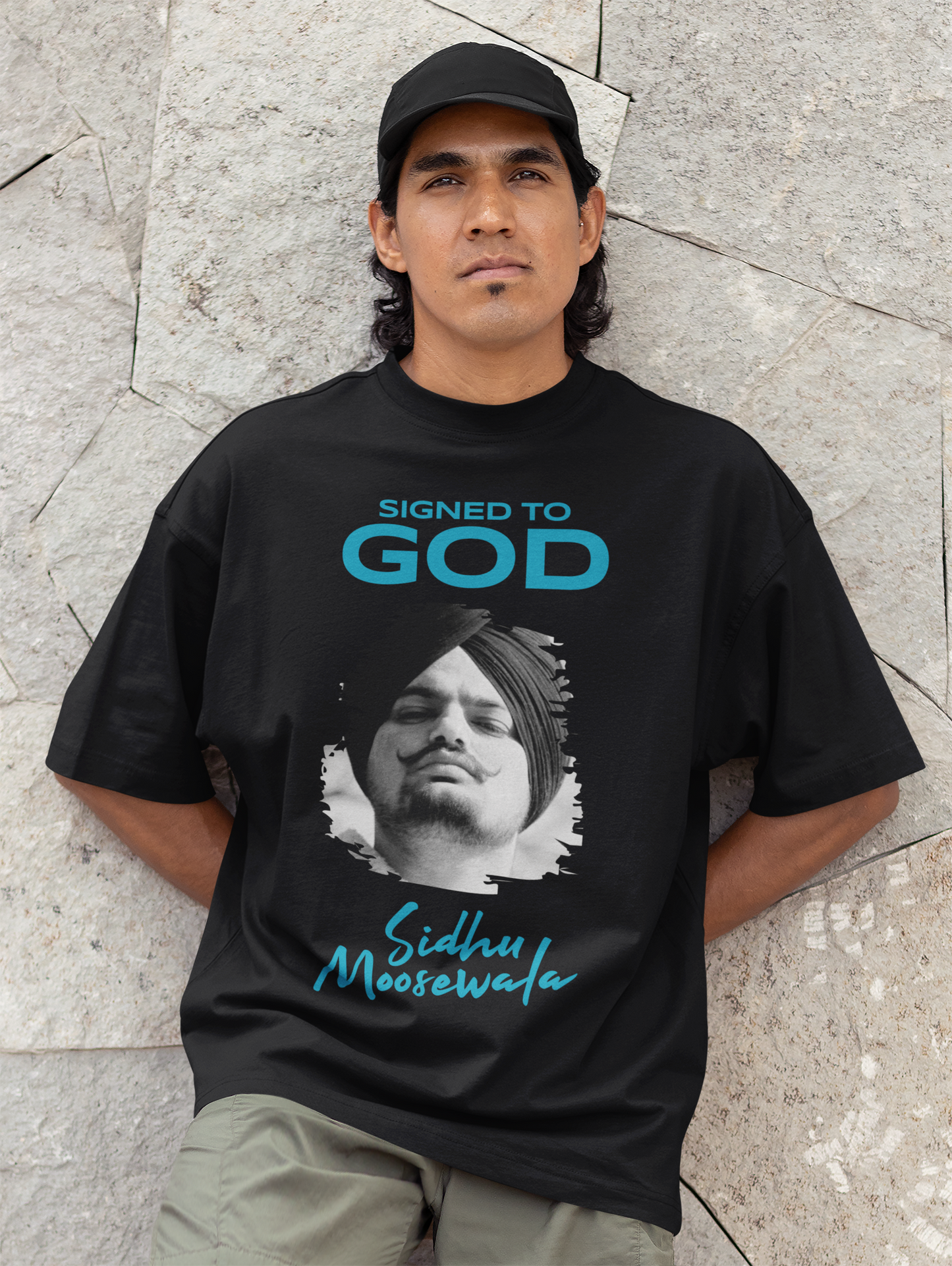 Premium Sidhu Moosewala 'Signed To GOD' Oversized T-shirt