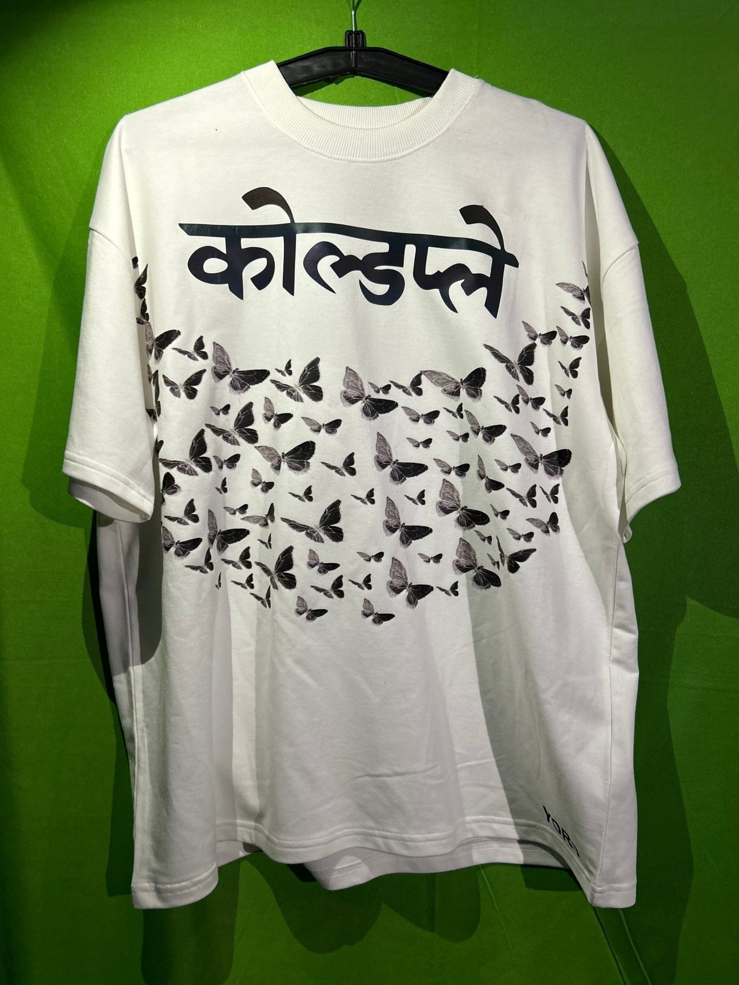 Premium Coldplay Devanagari Butterfly Oversized Long Sleeve T-Shirt - Luxury Concert Collection - YORD