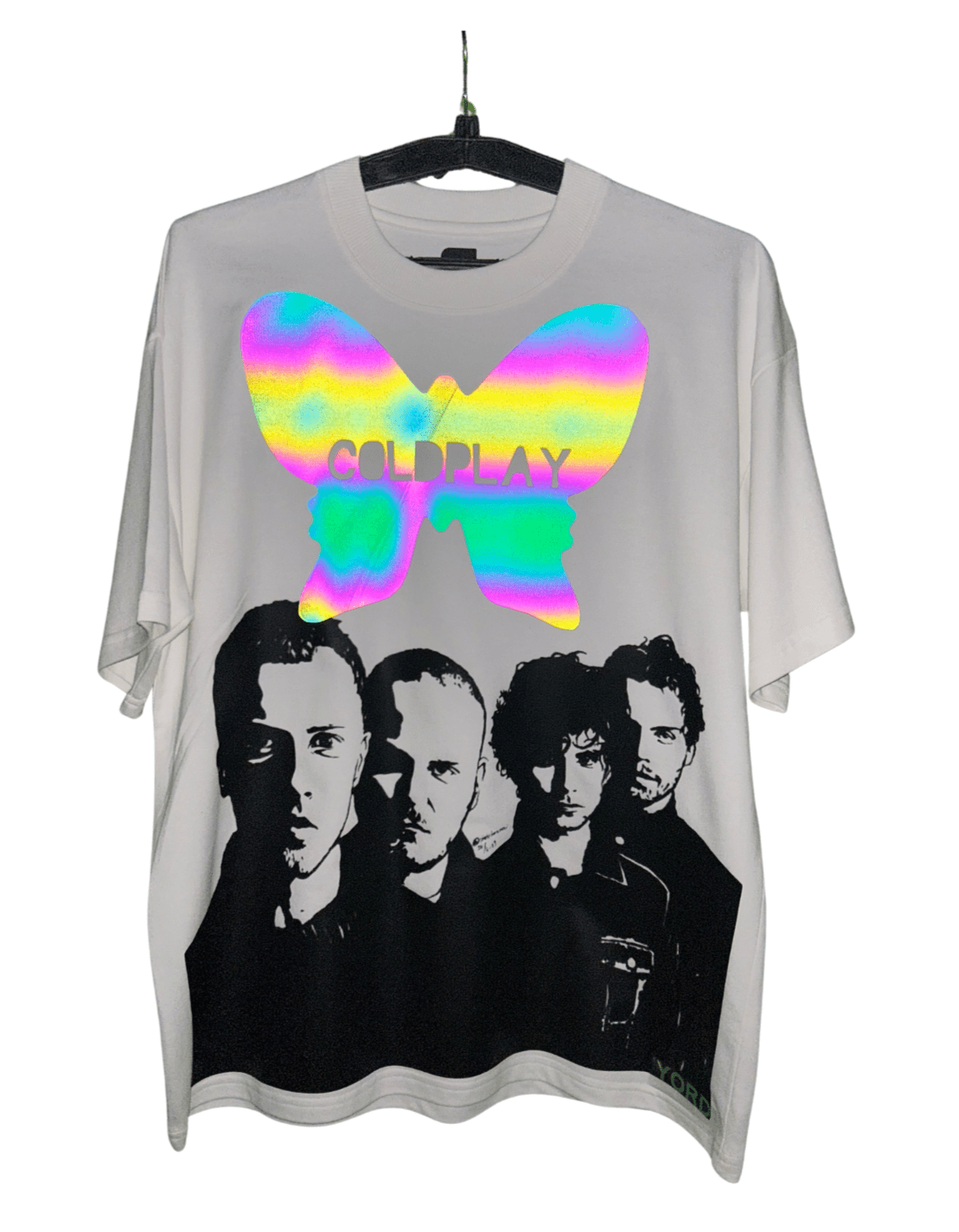 Premium Coldplay Holographic Butterfly Concert T-Shirt - Luxury French Terry Cotton Oversized Fit - YORD