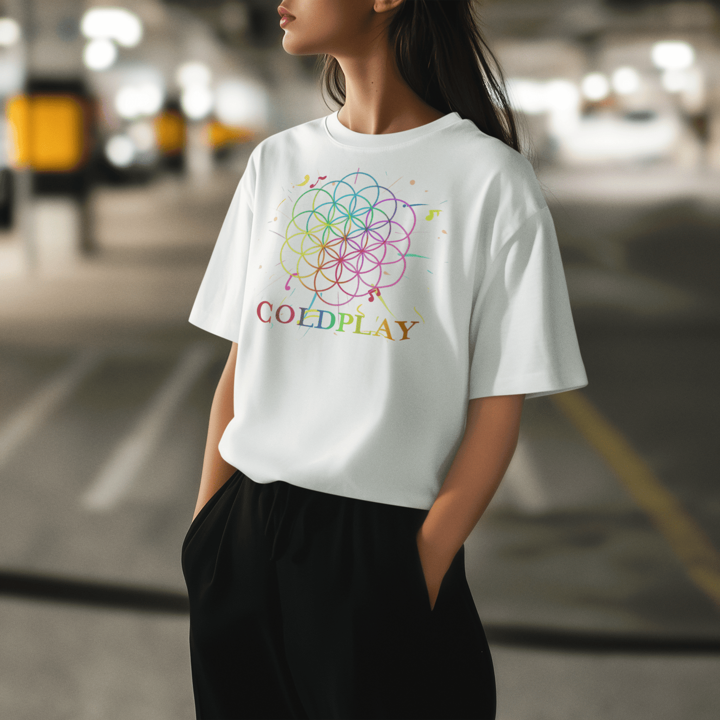 Premium Coldplay Oversize French Terry Cotton T-shirt - 240 GSM Luxury Concert Wear - YORD