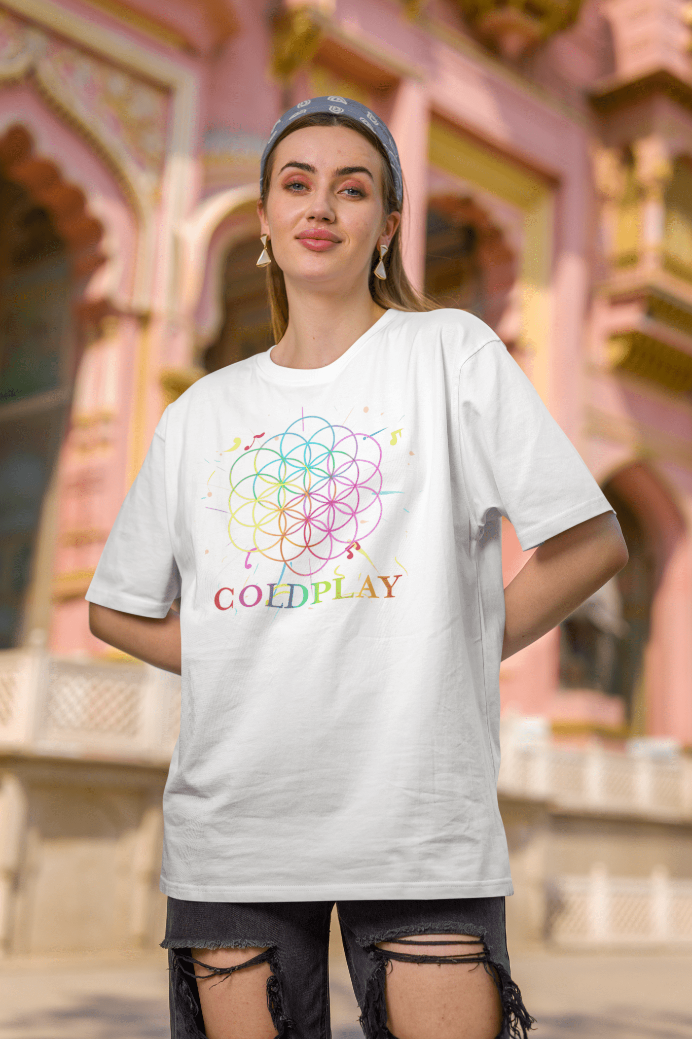 Premium Coldplay Oversize French Terry Cotton T-shirt - 240 GSM Luxury Concert Wear - YORD