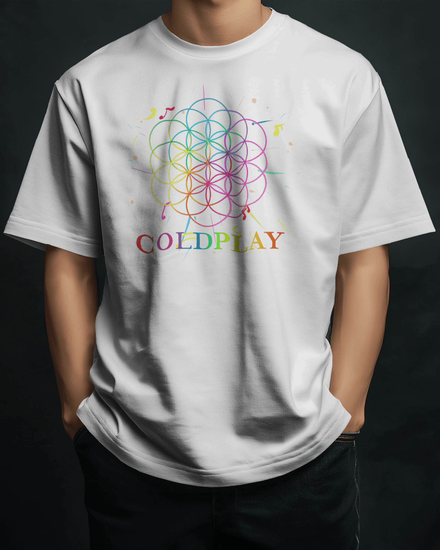 Premium Coldplay Oversize French Terry Cotton T-shirt - 240 GSM Luxury Concert Wear - YORD