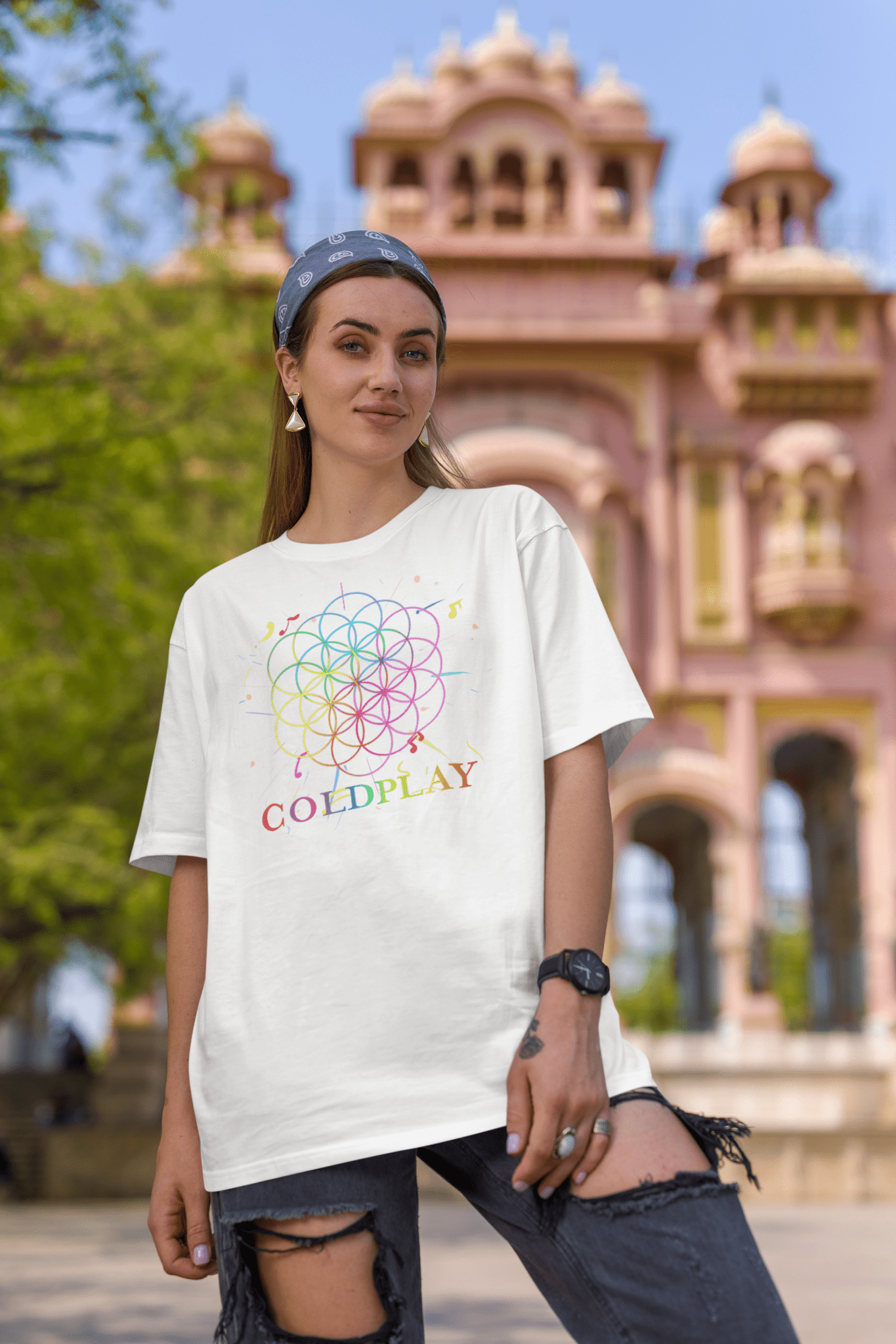 Premium Coldplay Oversize French Terry Cotton T-shirt - 240 GSM Luxury Concert Wear - YORD