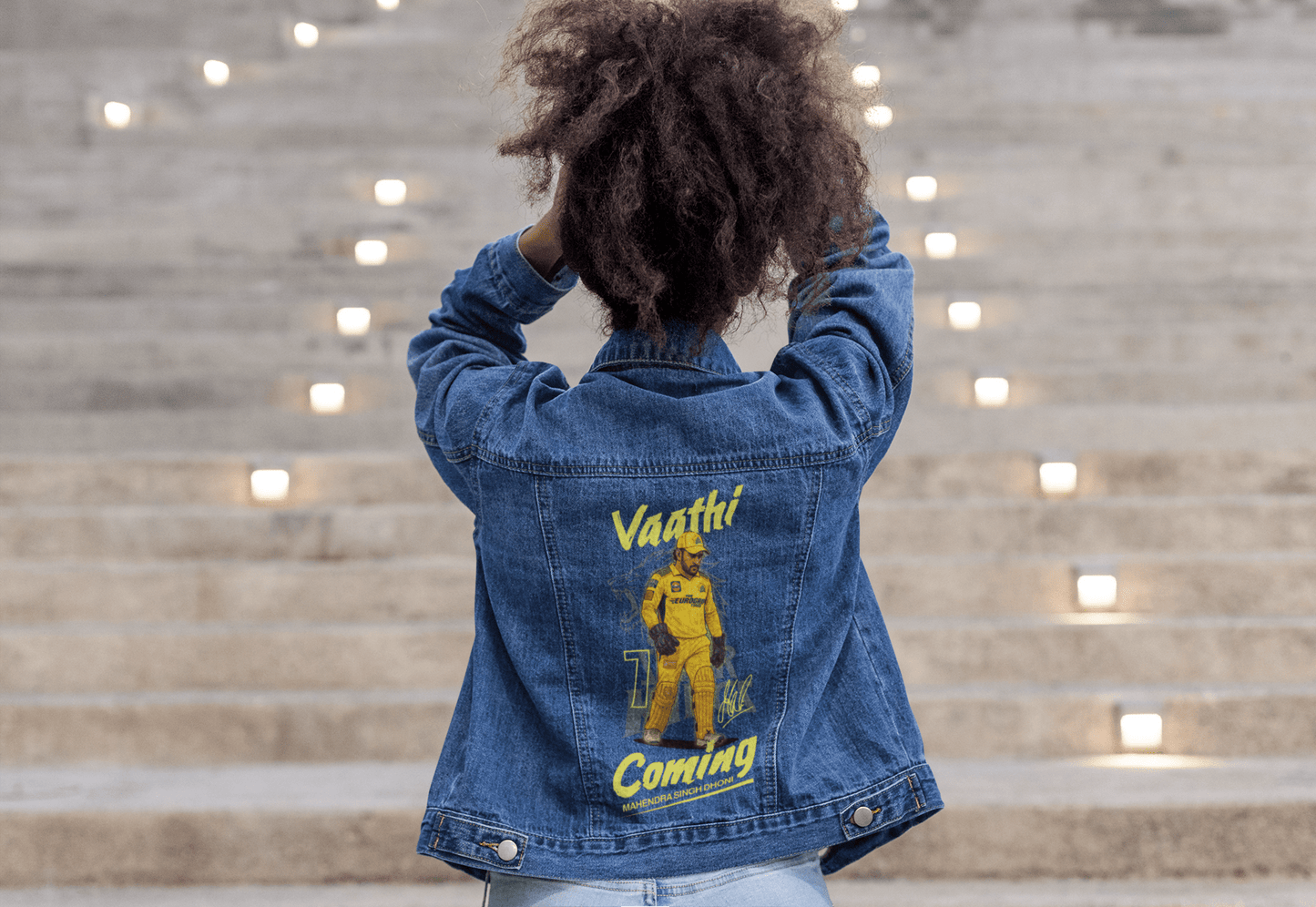 Premium CSK M S Dhoni Tribute Denim Jacket - Limited Edition - YORD