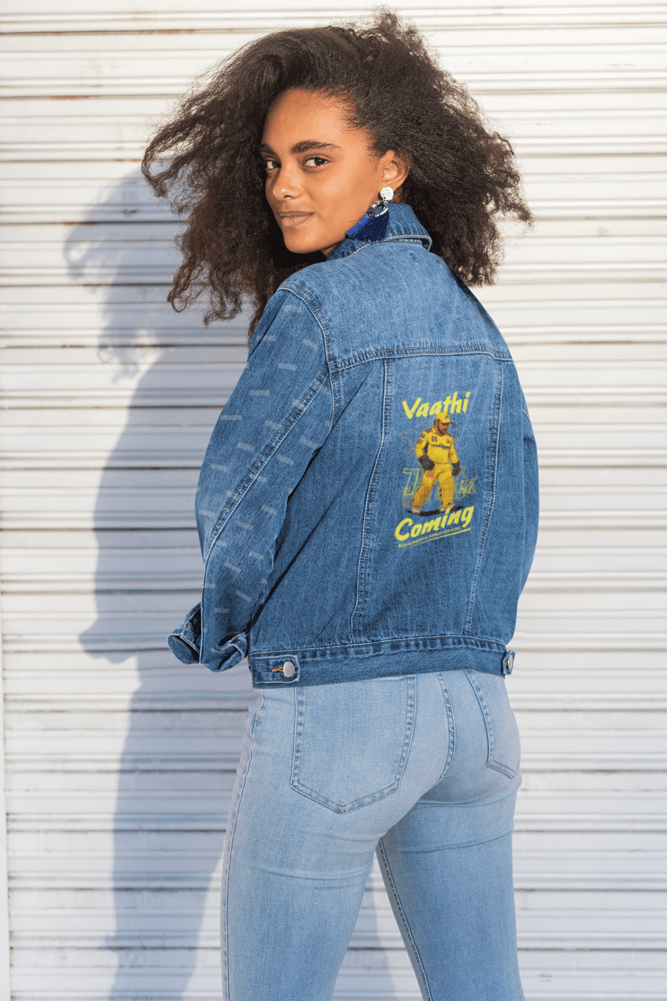Premium CSK M S Dhoni Tribute Denim Jacket - Limited Edition - YORD