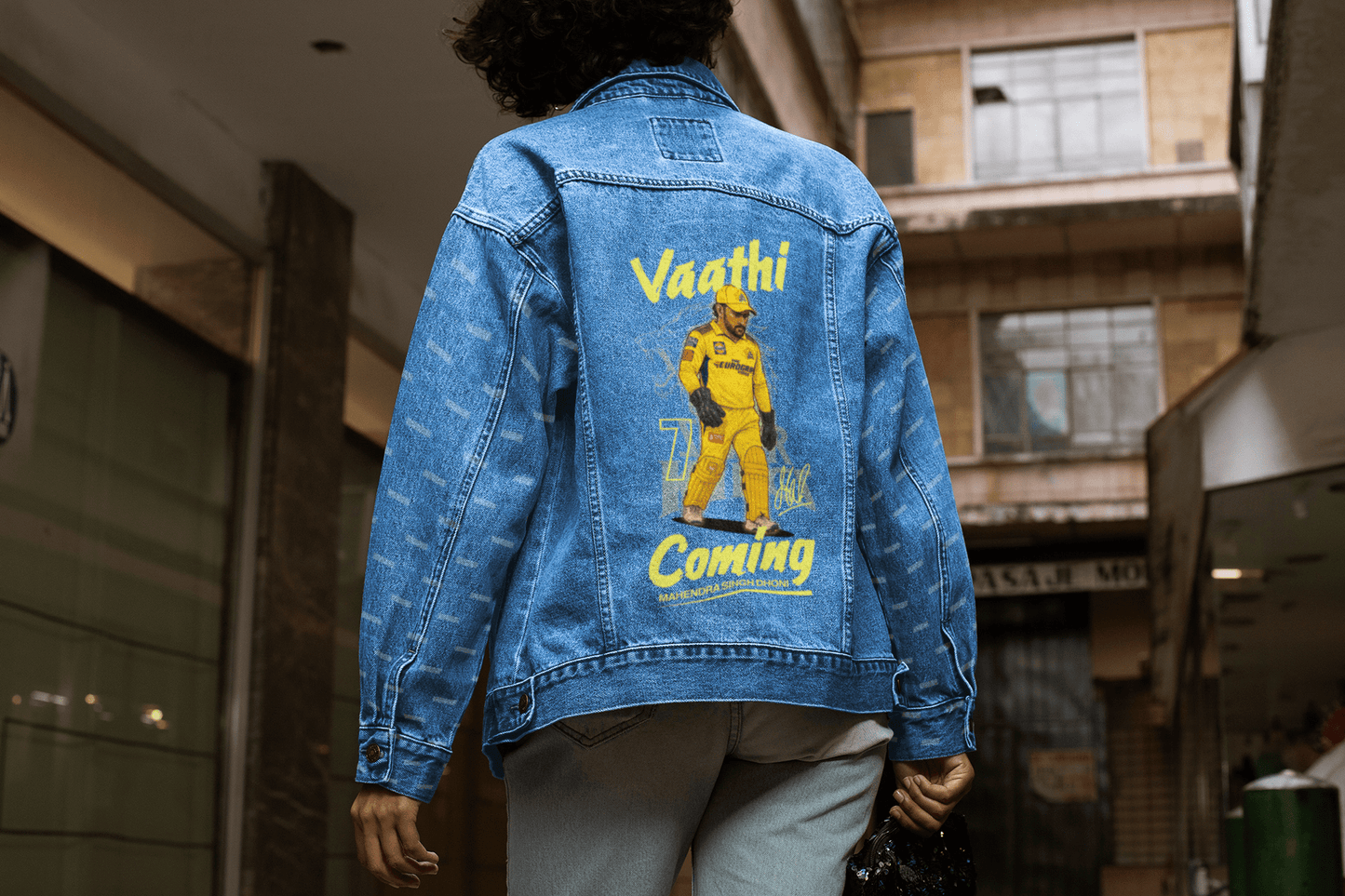 Premium CSK M S Dhoni Tribute Denim Jacket - Limited Edition - YORD