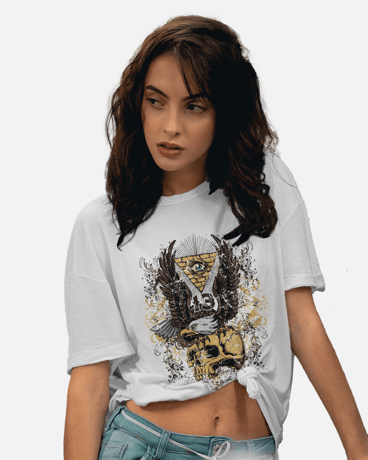 Premium Eagle & Skull Mystic Eye Graphic T-shirt - YORD