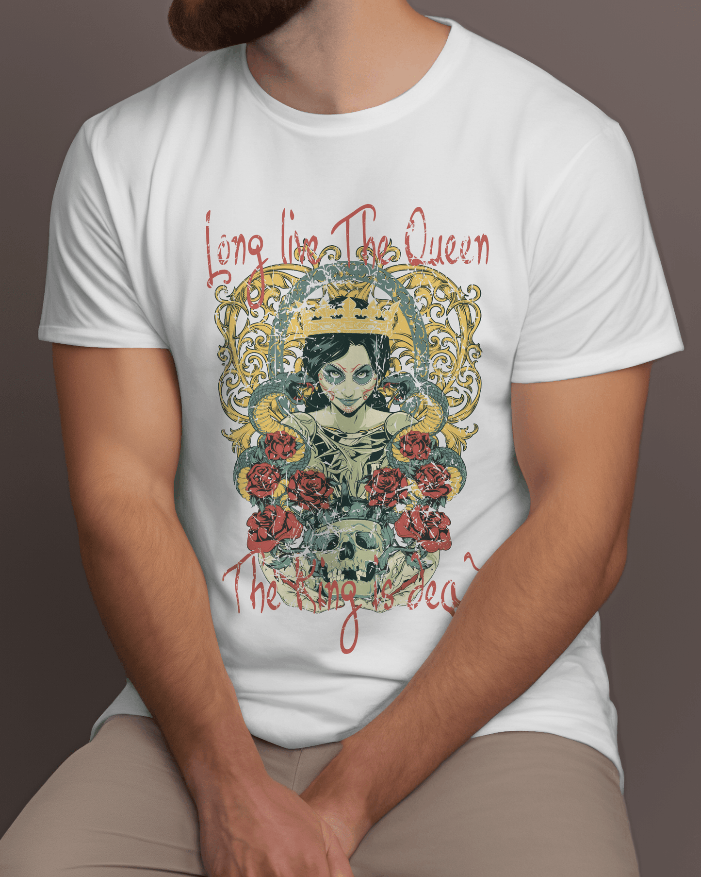 Premium Gothic Queen Crown Skull T-Shirt | Limited Edition - YORD