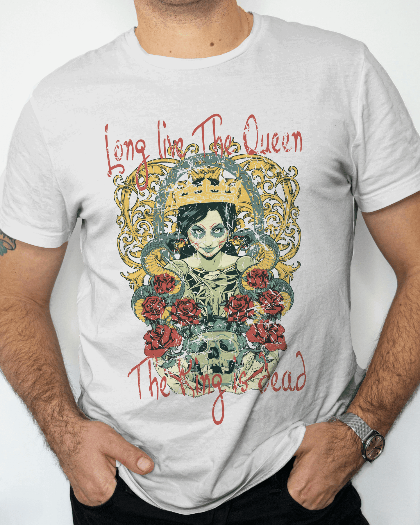 Premium Gothic Queen Crown Skull T-Shirt | Limited Edition - YORD
