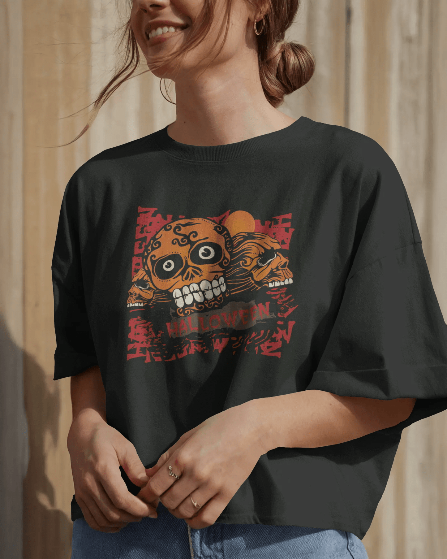 Premium Halloween Sugar Skull Oversized T-Shirt | Limited Edition - YORD