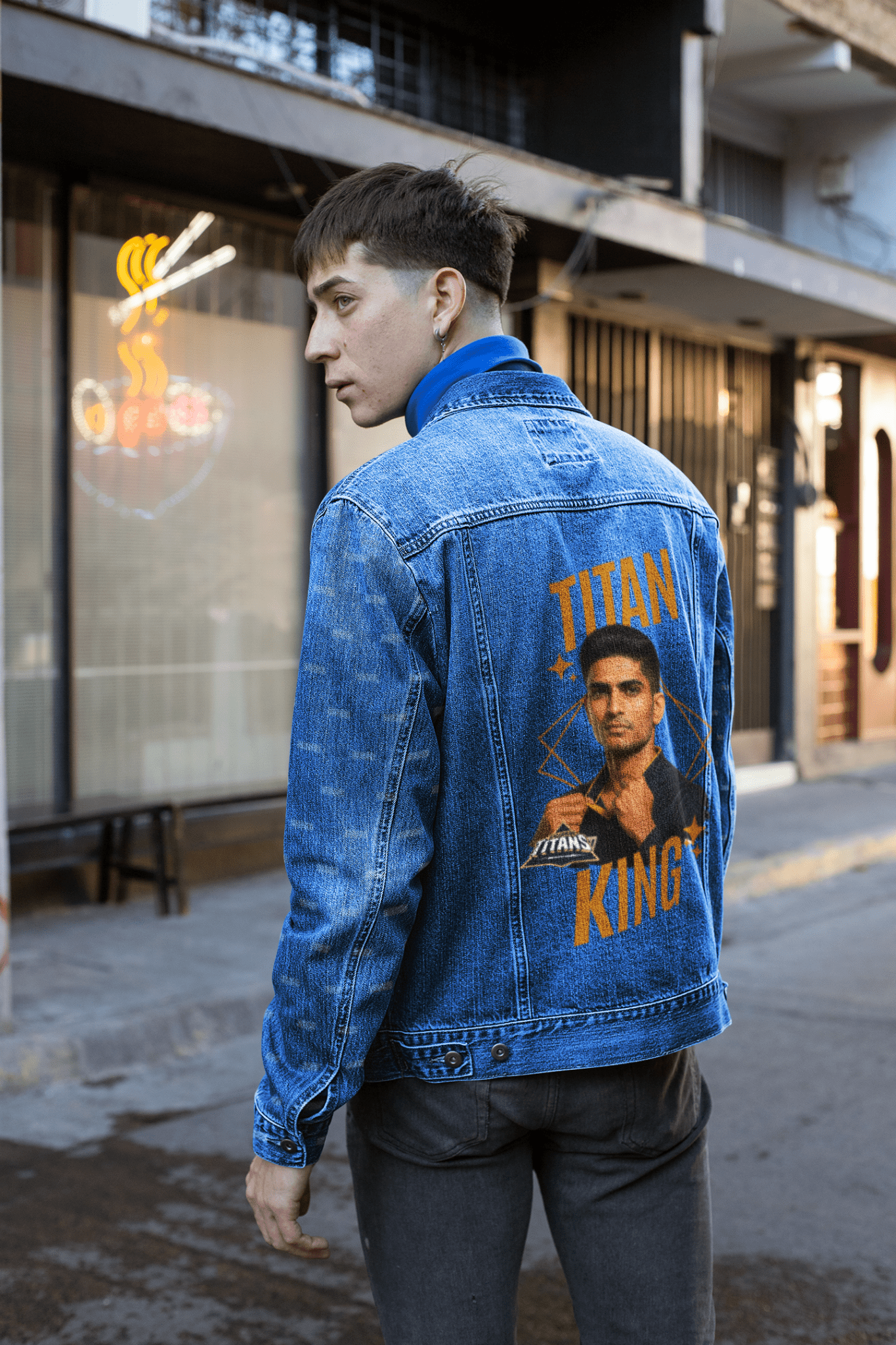 Premium Hand Painted Titan King GT Denim Jacket | IPL Fan Edition - YORD