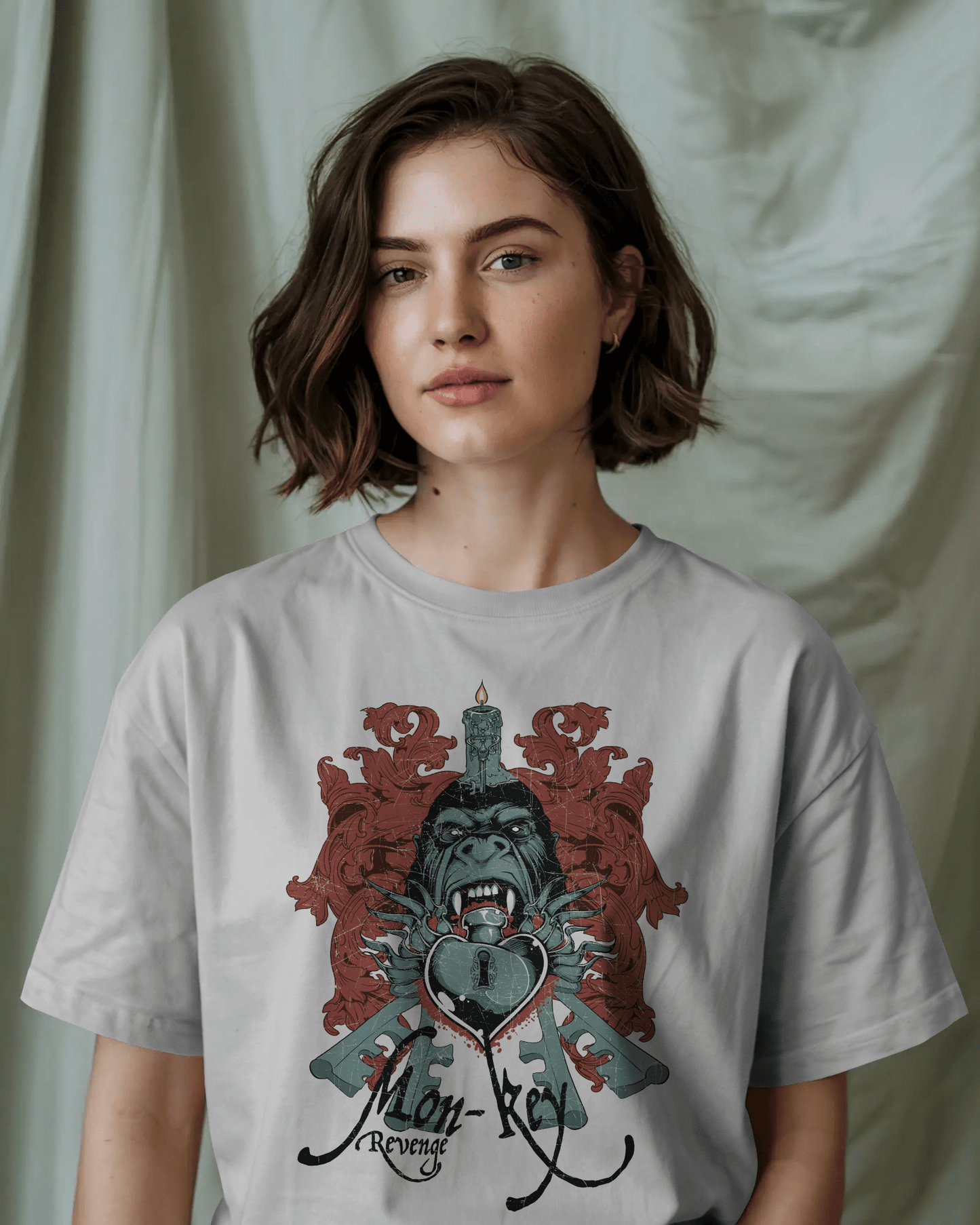 Premium Monkey Key Revenge Oversized Graphic T-shirt - YORD