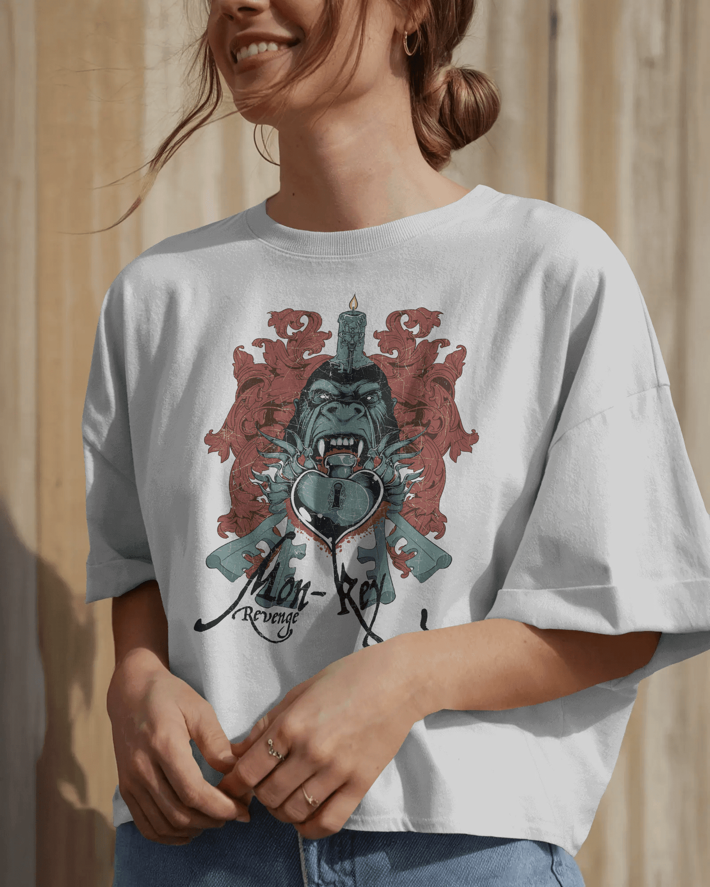 Premium Monkey Key Revenge Oversized Graphic T-shirt - YORD