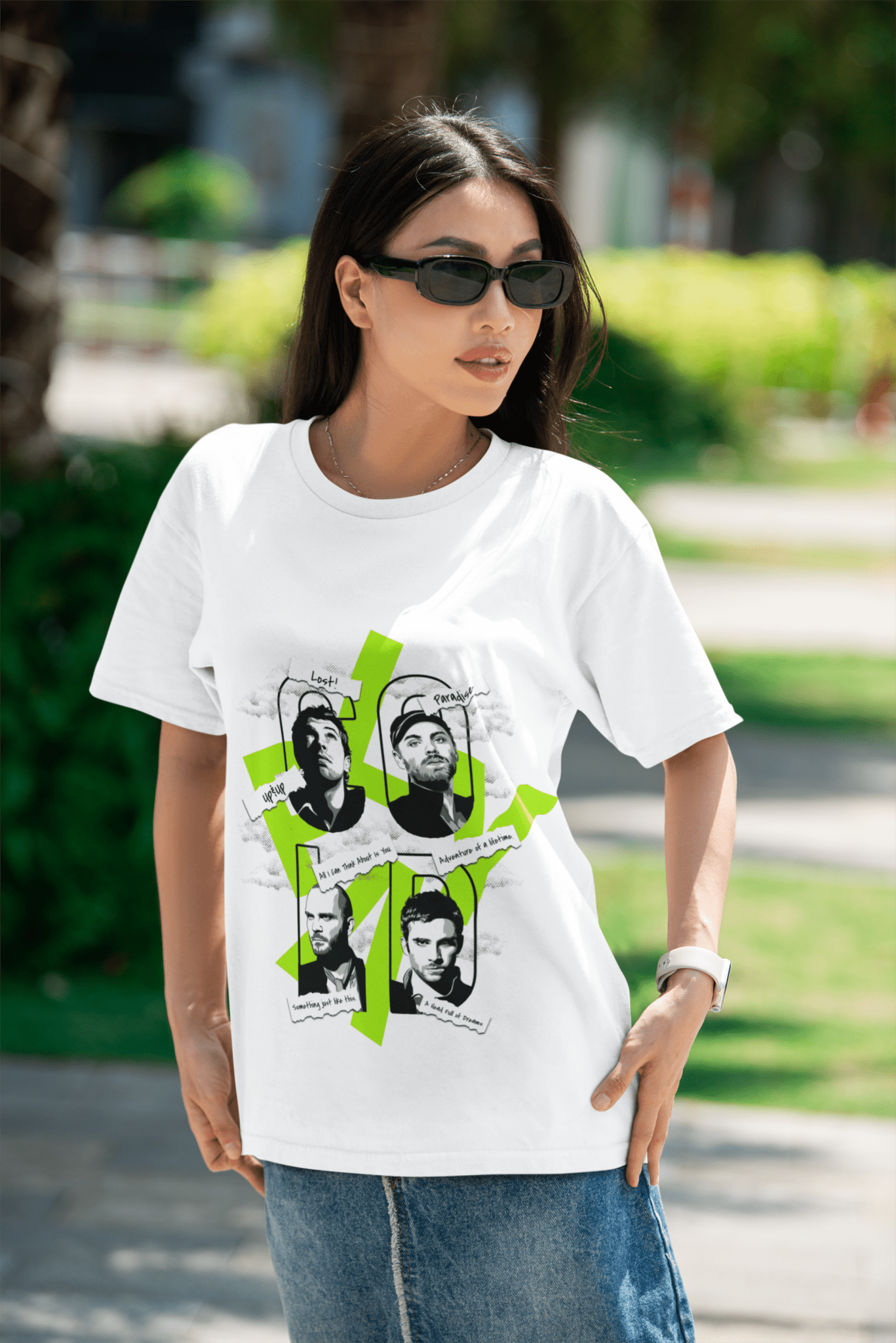 Premium Oversize Coldplay French Terry Cotton T-Shirt - Luxury Concert Wear (240 GSM) - YORD