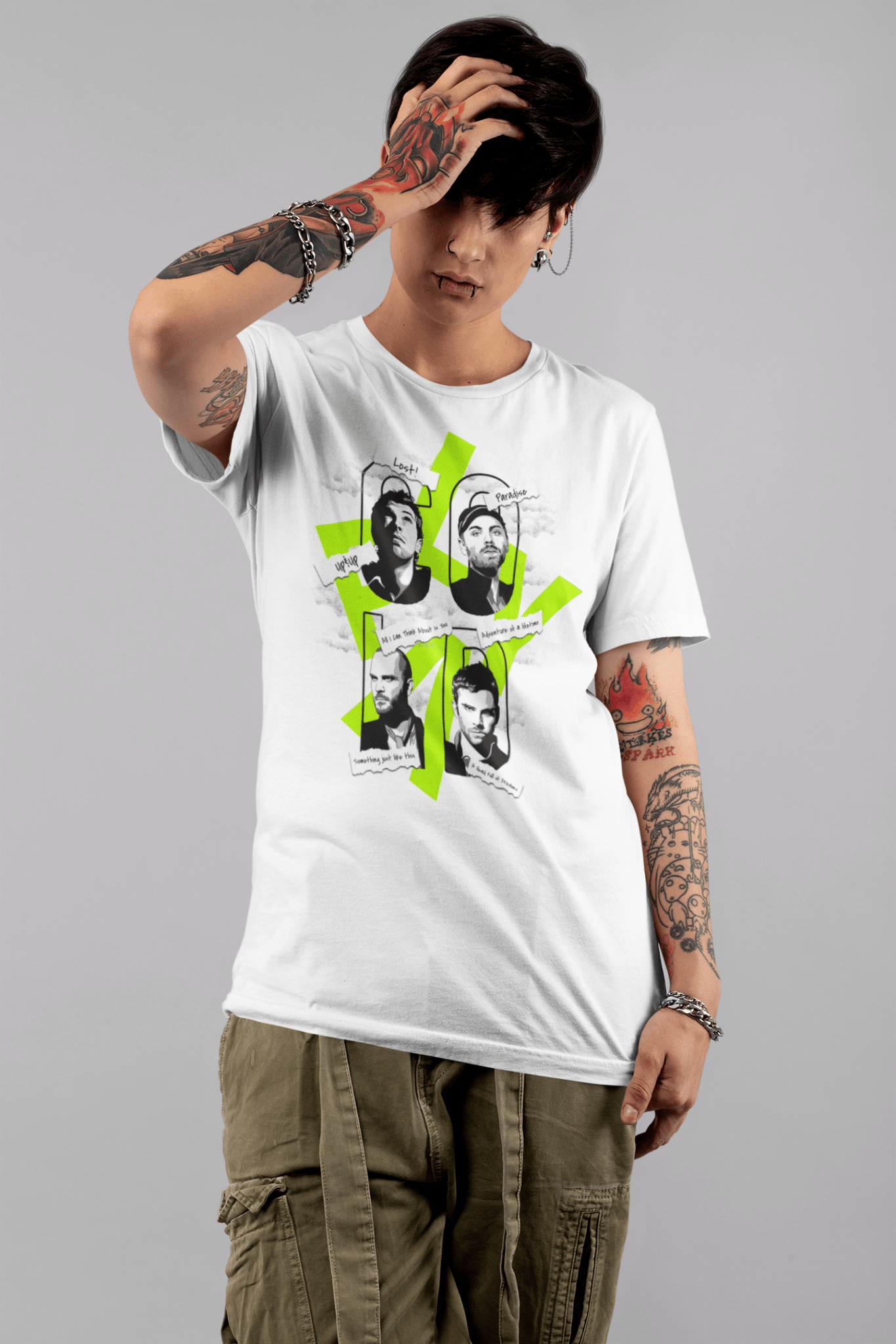 Premium Oversize Coldplay French Terry Cotton T-Shirt - Luxury Concert Wear (240 GSM) - YORD