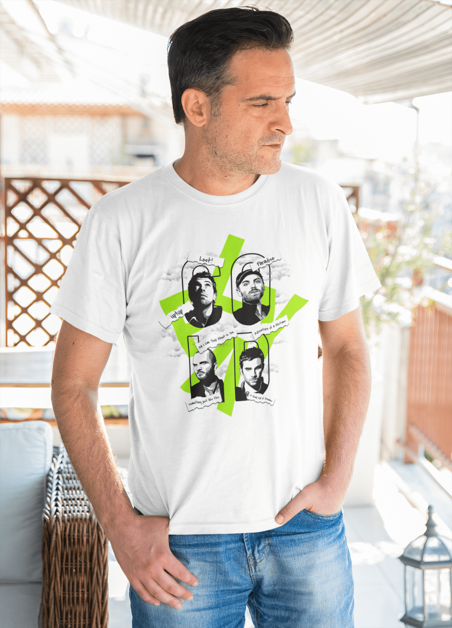 Premium Oversize Coldplay French Terry Cotton T-Shirt - Luxury Concert Wear (240 GSM) - YORD