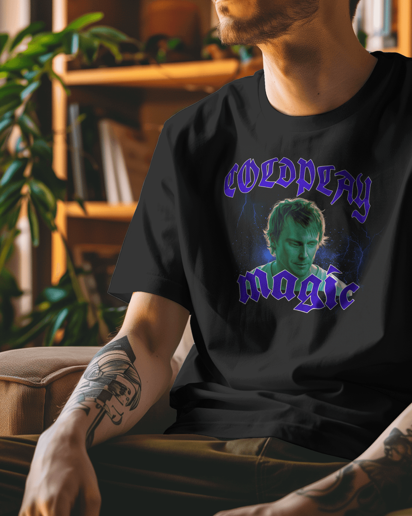 Premium Oversize Coldplay Magic T-Shirt - French Terry Cotton 240 GSM - YORD