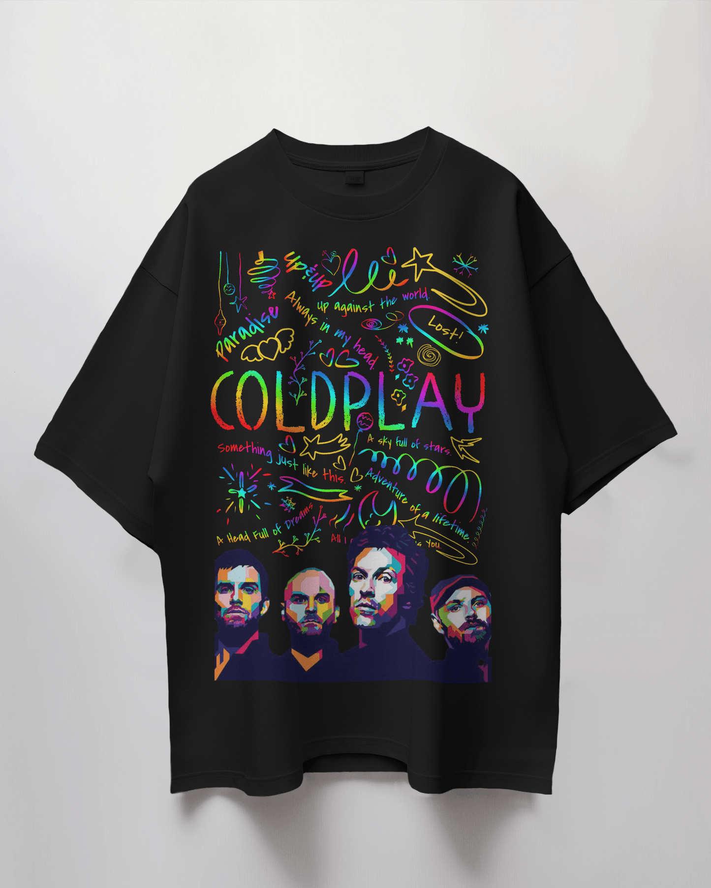 Premium Oversized Coldplay Concert T-Shirt - French Terry Cotton 240 GSM - YORD