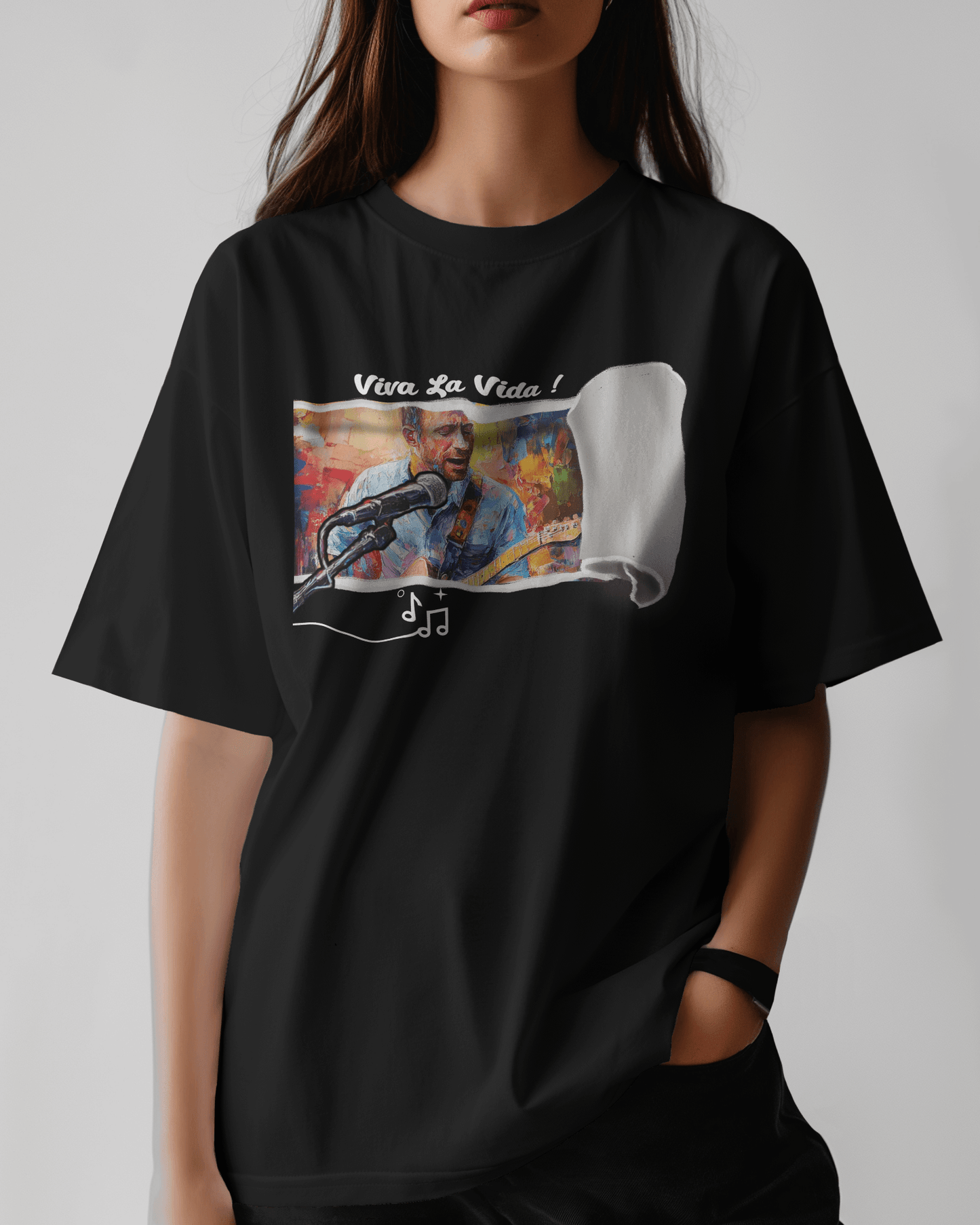 Premium Oversized French Terry Cotton 240 GSM Coldplay Concert T-Shirt – Luxury Art - Inspired Design - YORD
