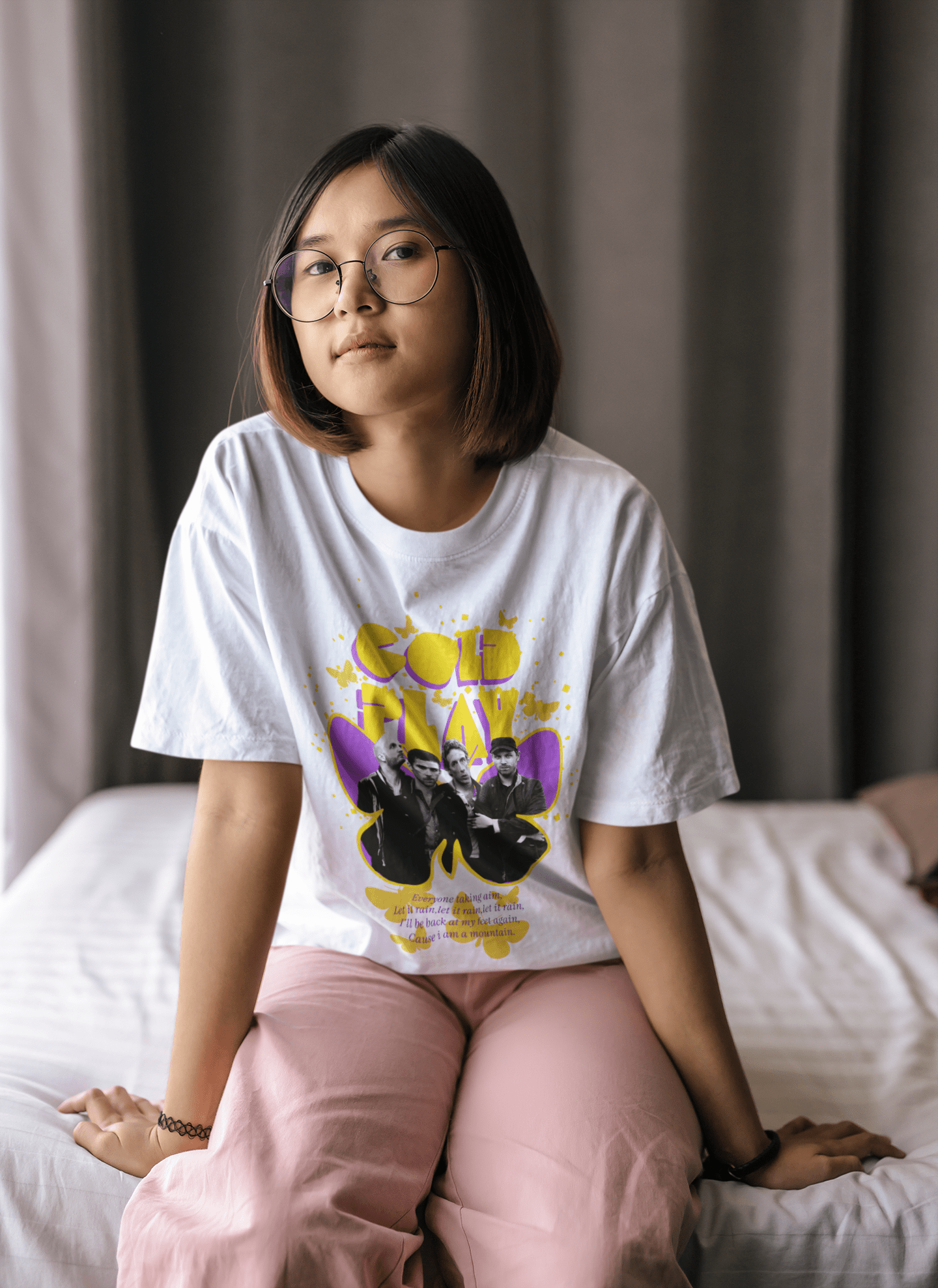 Premium Oversized French Terry Cotton Coldplay Concert T-Shirt – Luxury 240 GSM Fabric - YORD