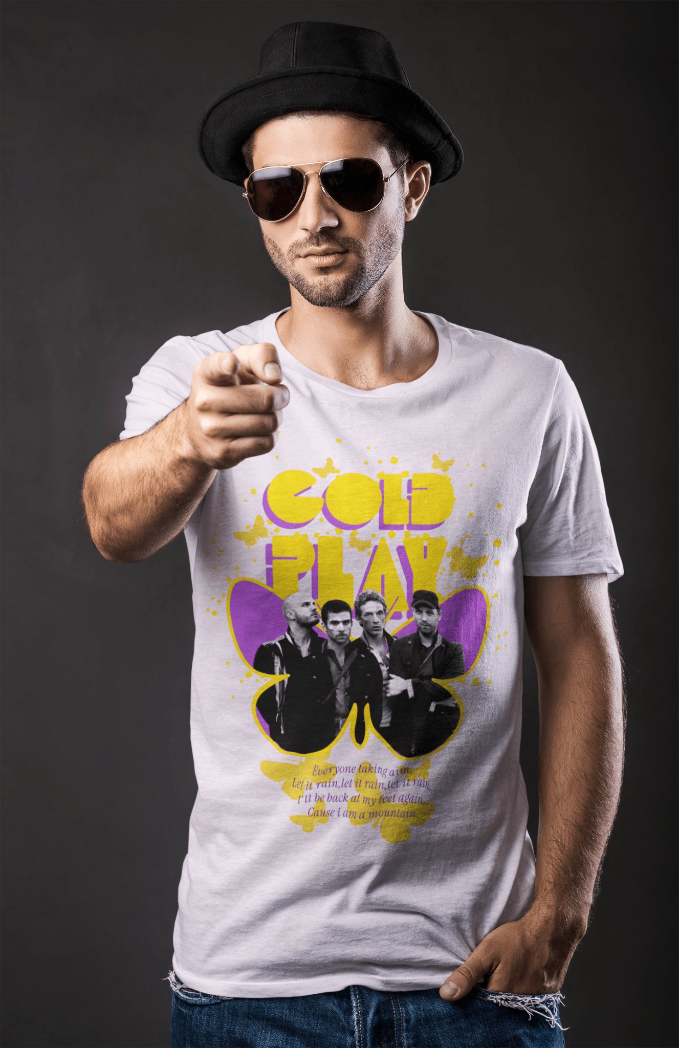 Premium Oversized French Terry Cotton Coldplay Concert T-Shirt – Luxury 240 GSM Fabric - YORD
