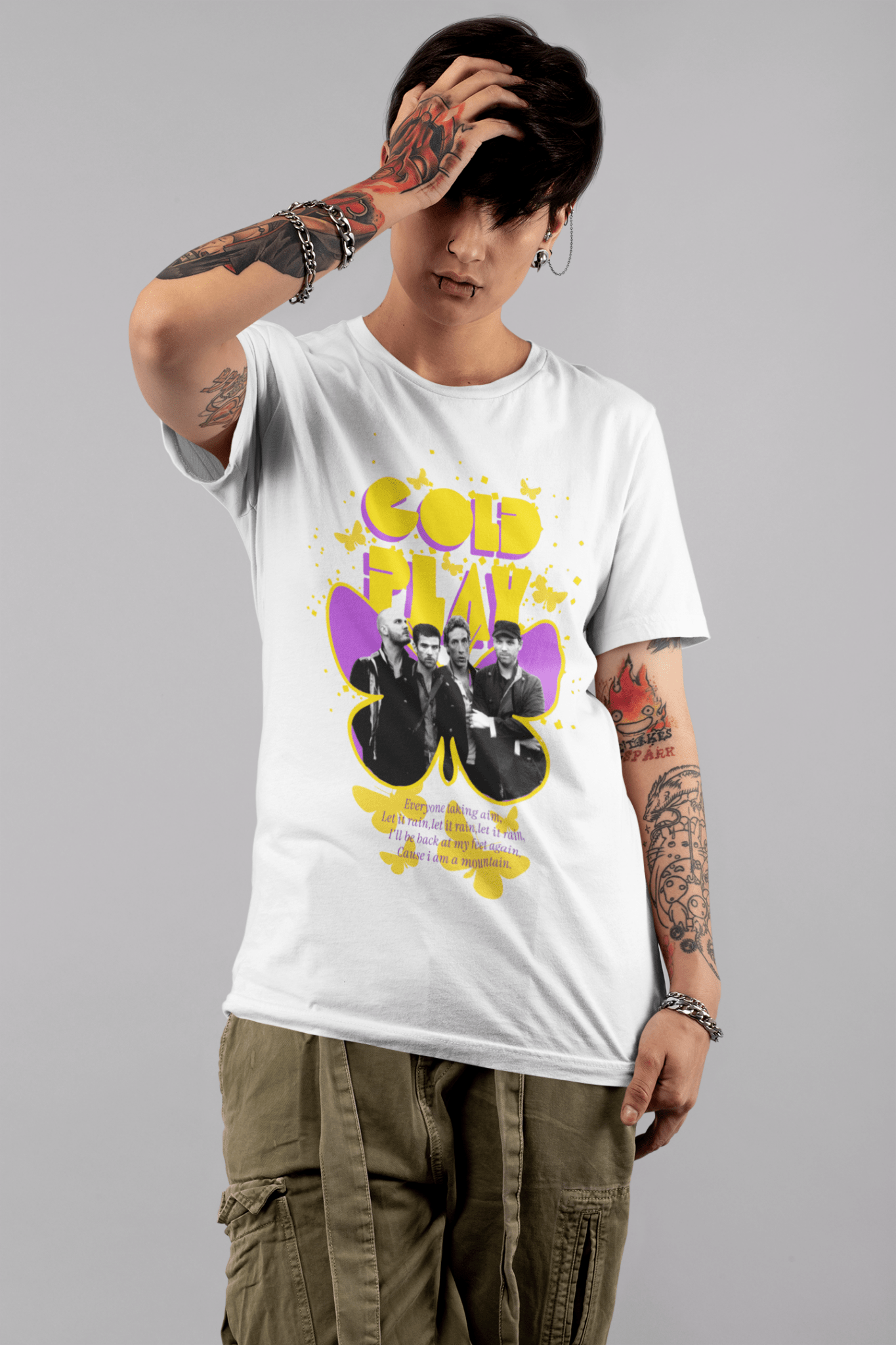 Premium Oversized French Terry Cotton Coldplay Concert T-Shirt – Luxury 240 GSM Fabric - YORD