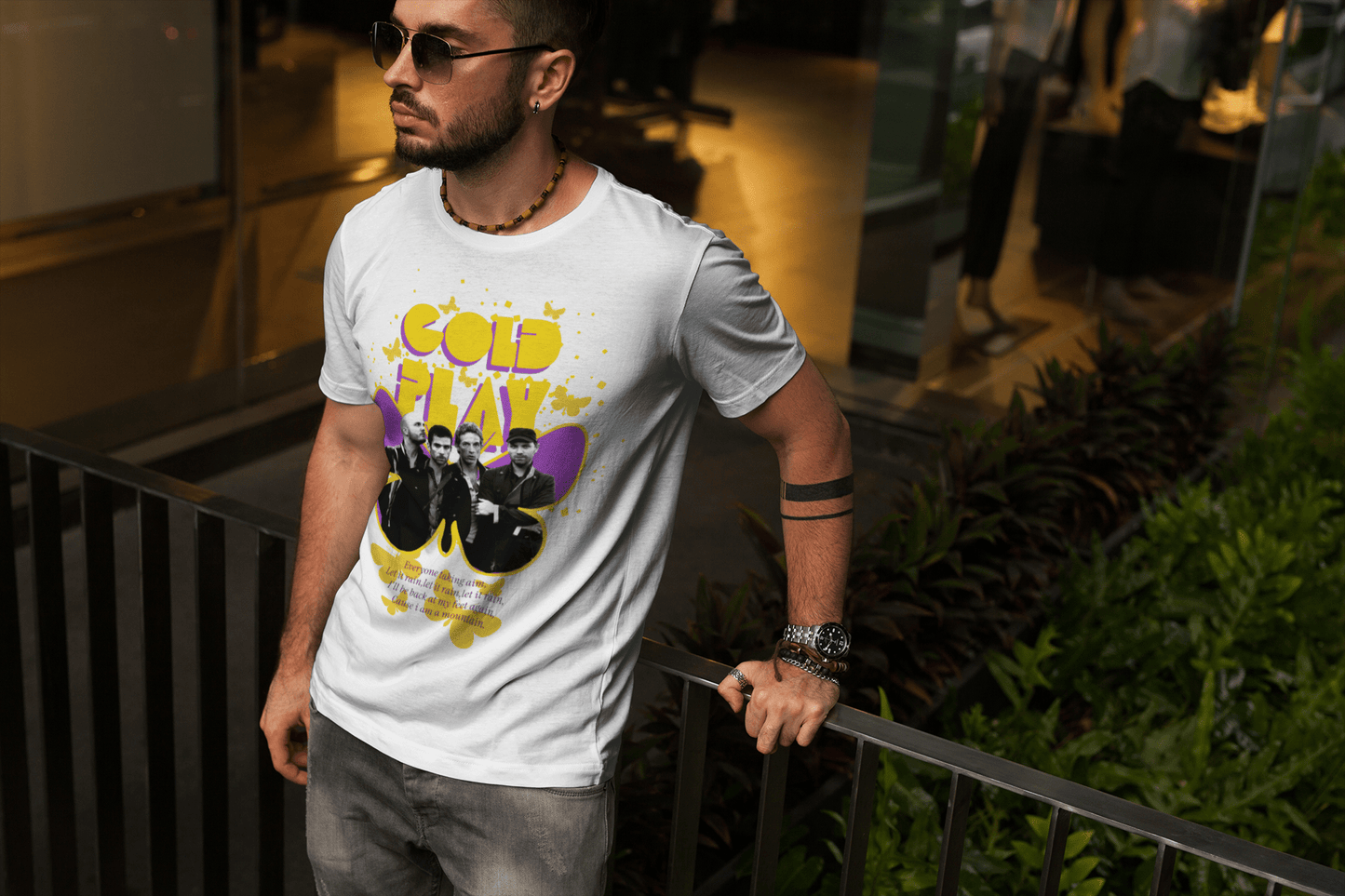 Premium Oversized French Terry Cotton Coldplay Concert T-Shirt – Luxury 240 GSM Fabric - YORD