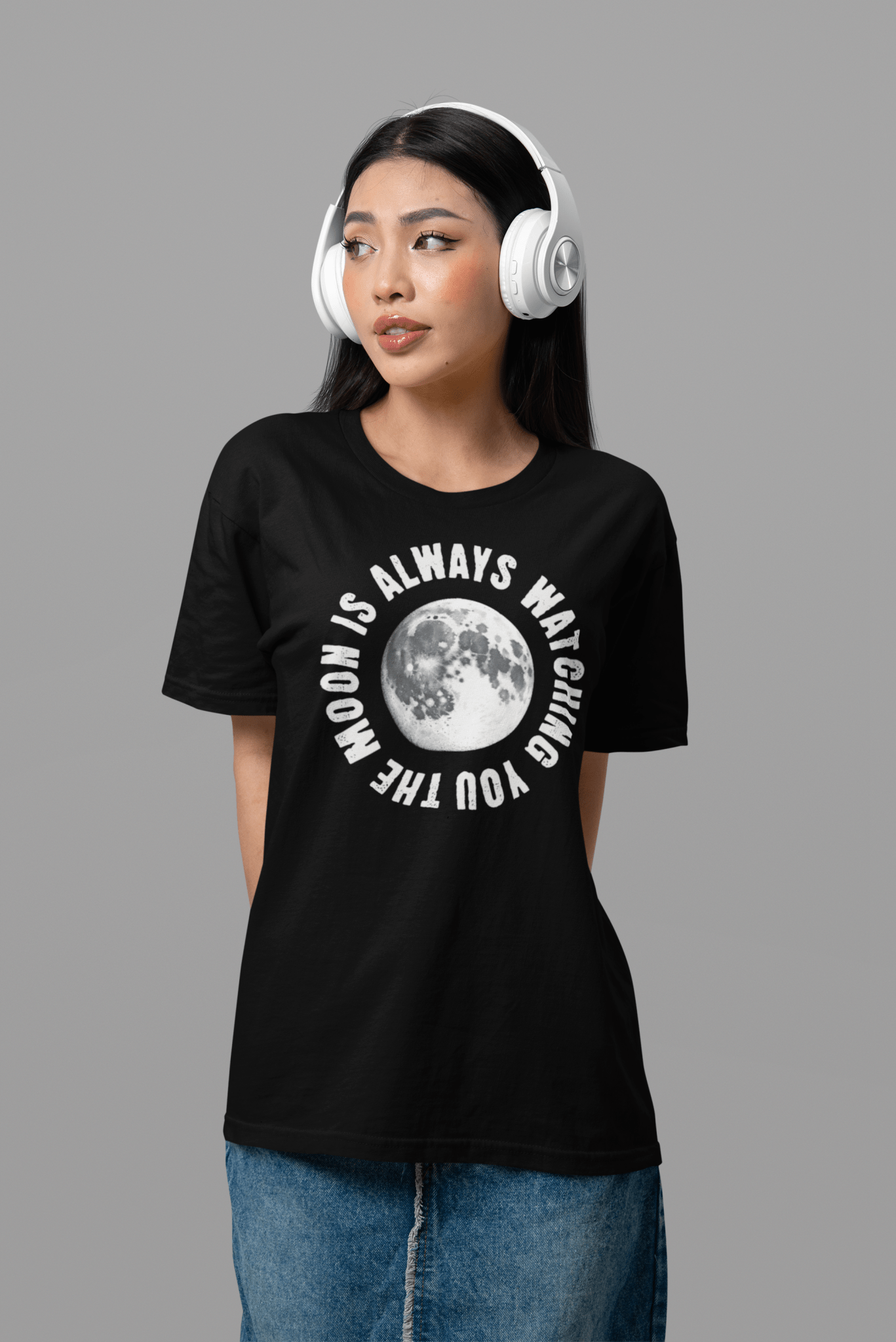 Premium Oversized French Terry Cotton Coldplay Concert T-Shirt – "The Moon is Always Watching You" Design - YORD