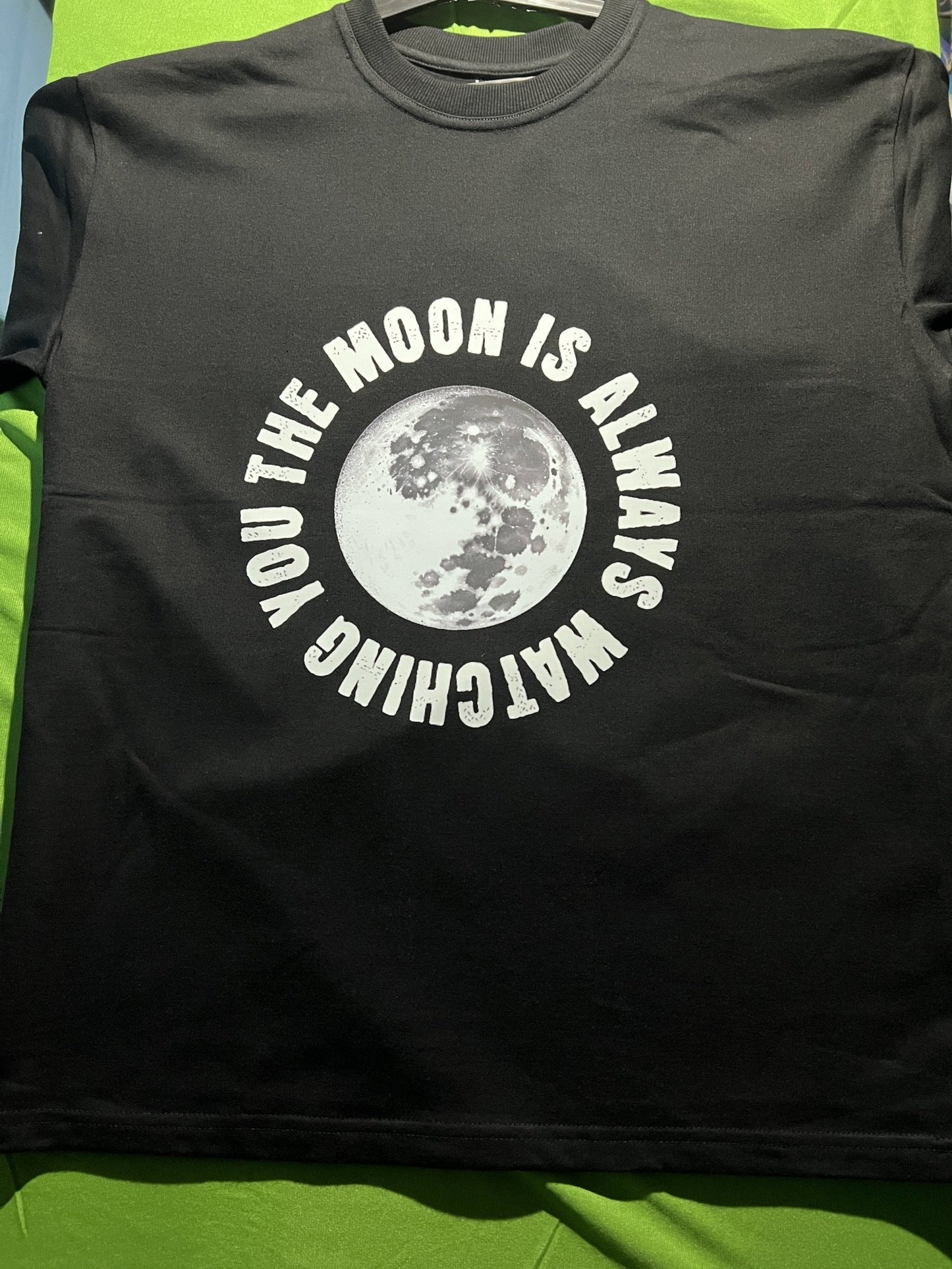 Premium Oversized French Terry Cotton Coldplay Concert T-Shirt – "The Moon is Always Watching You" Design - YORD