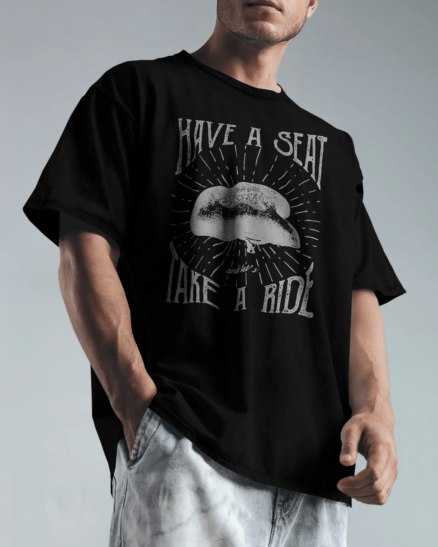 Premium Oversized 'Have A Seat' Graphic T-shirt - YORD